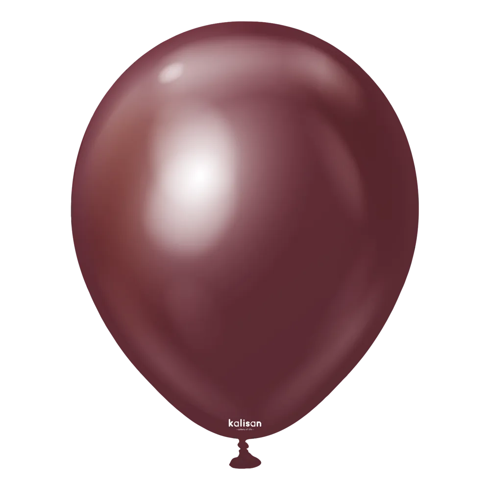 12 inch Kalisan Mirror Burgundy Latex Balloons 50ct