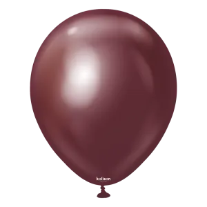 12 inch Kalisan Mirror Burgundy Latex Balloons 50ct