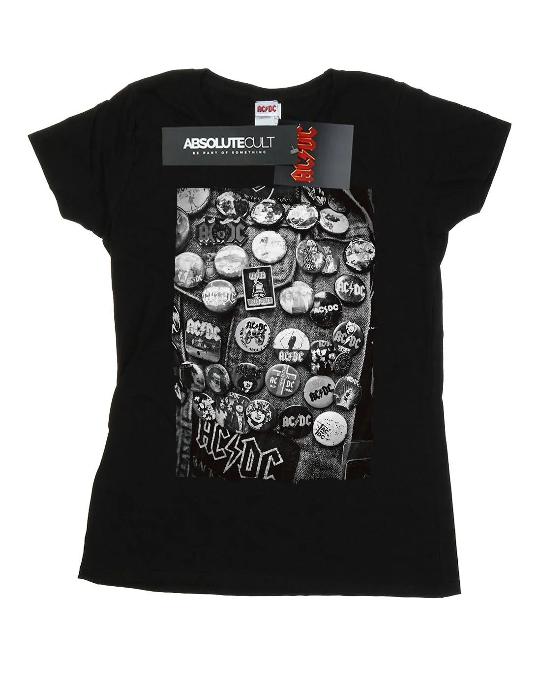 AC/DC Womens/Ladies Badges Collection Cotton T-Shirt