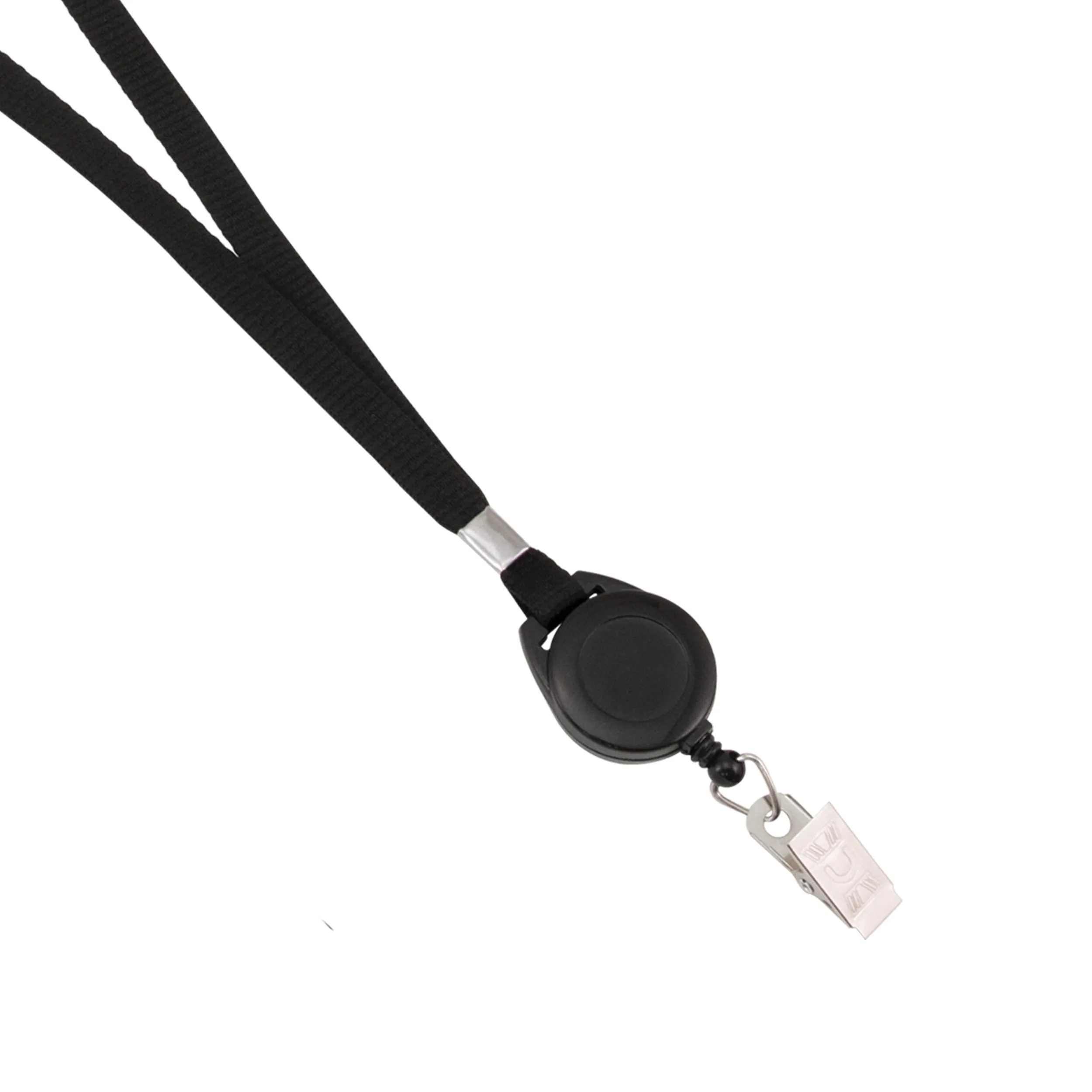 Advantus 36 in. Lanyard with Retractable ID Reel, Black, 12/PK