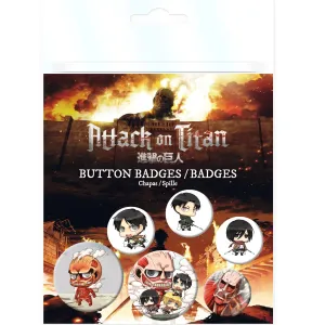 Attack on Titan [Season 1] - Chibi Characters & Titans Pin Badge Pack - ABYstyle