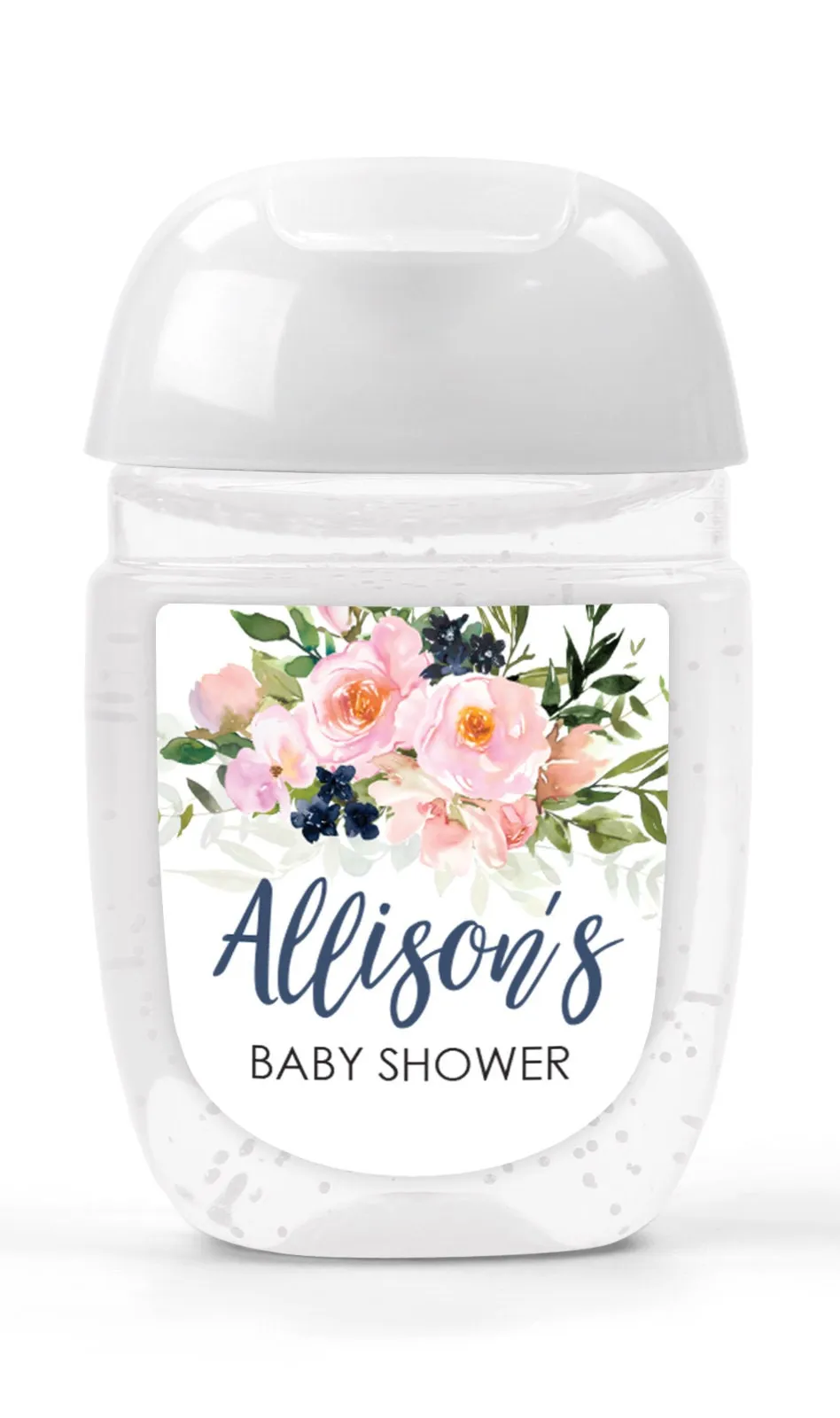 Baby Shower Sanitizer Favor Labels   Blush Pink Navy Floral Hand Sanitizer Label Girl Baby Shower Boy Baby Shower - Set of 30 Labels