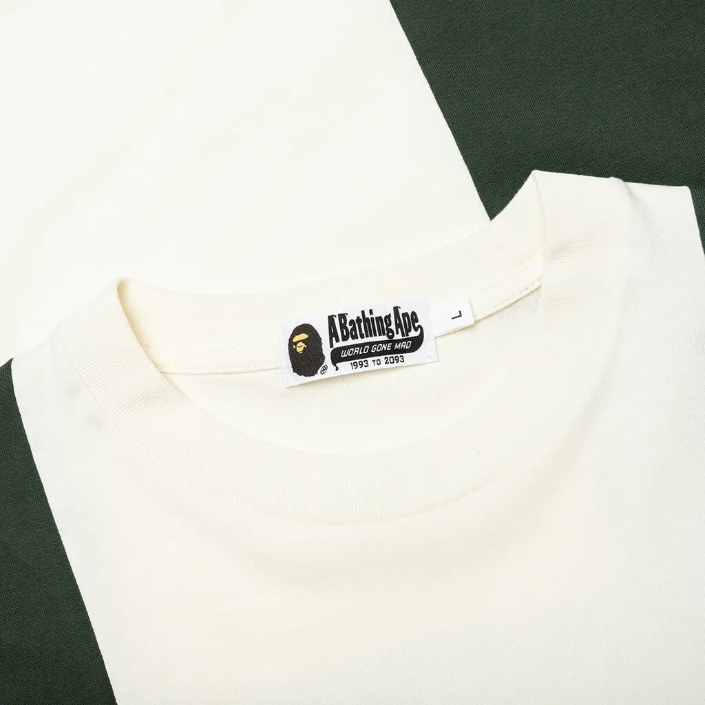 Ivory Bape Badges Color Block Tee - Stylish Streetwear T-Shirt