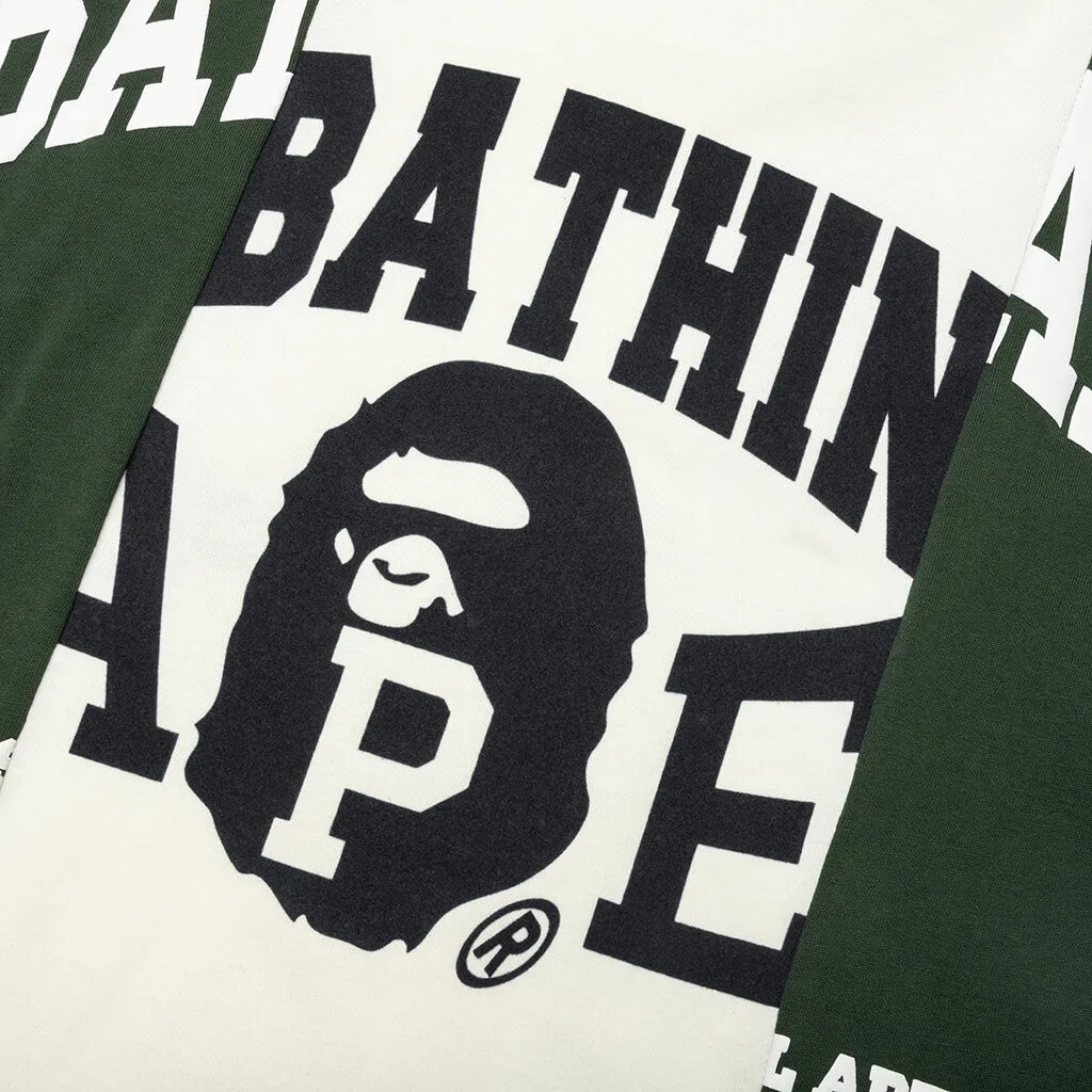 Ivory Bape Badges Color Block Tee - Stylish Streetwear T-Shirt