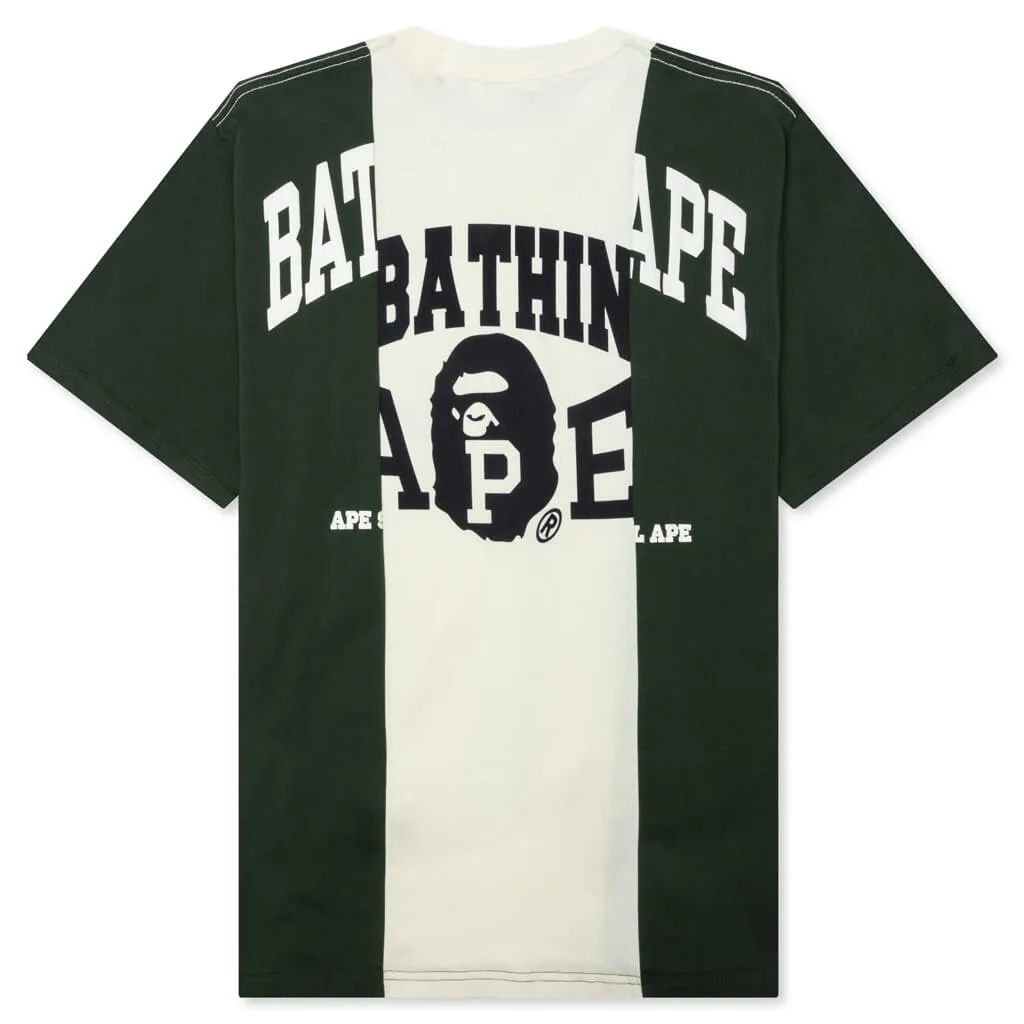 Ivory Bape Badges Color Block Tee - Stylish Streetwear T-Shirt