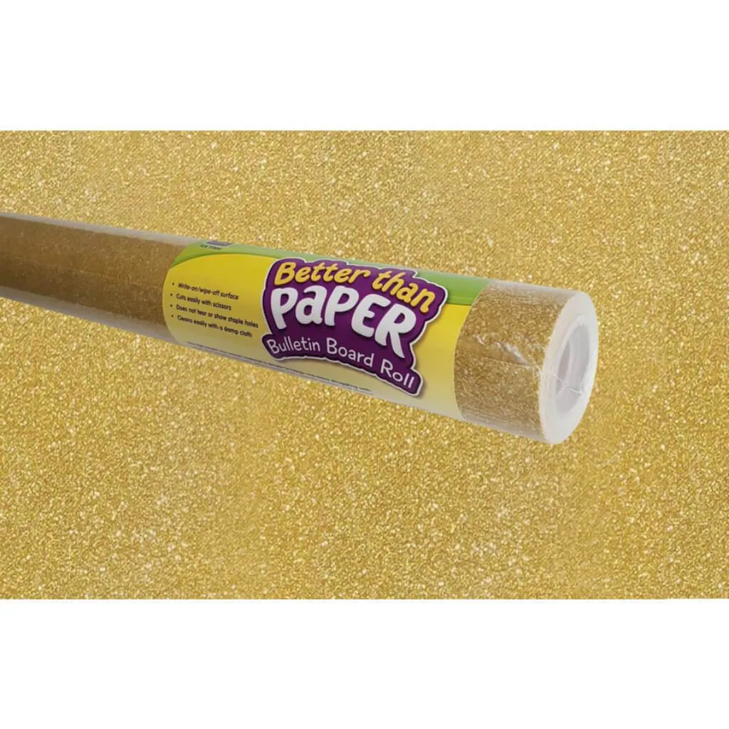 Better Than Paper Gold Shimmer Bulletin Board Roll, 4ft x 12ft