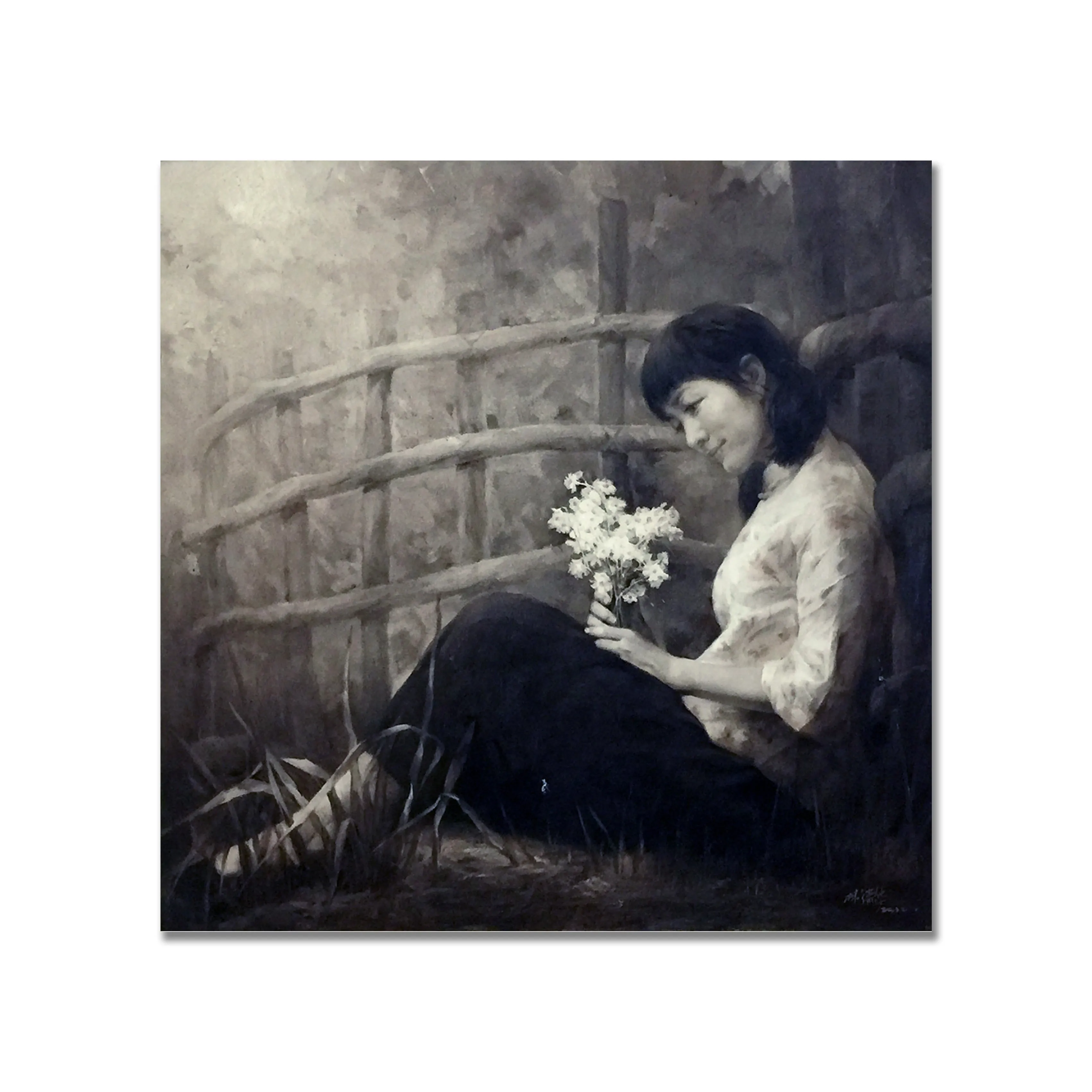 Black and White Canvas Painting