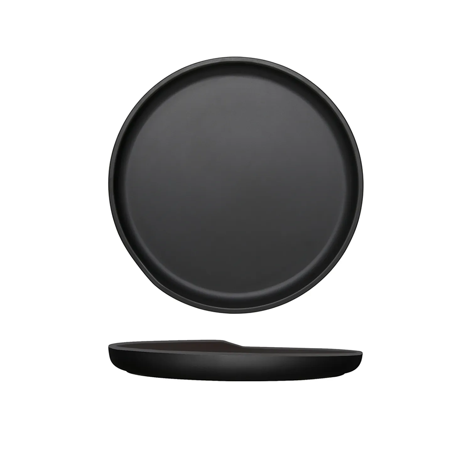 Black Copenhagen Round Melamine Plate 22.5cm - Pack 6