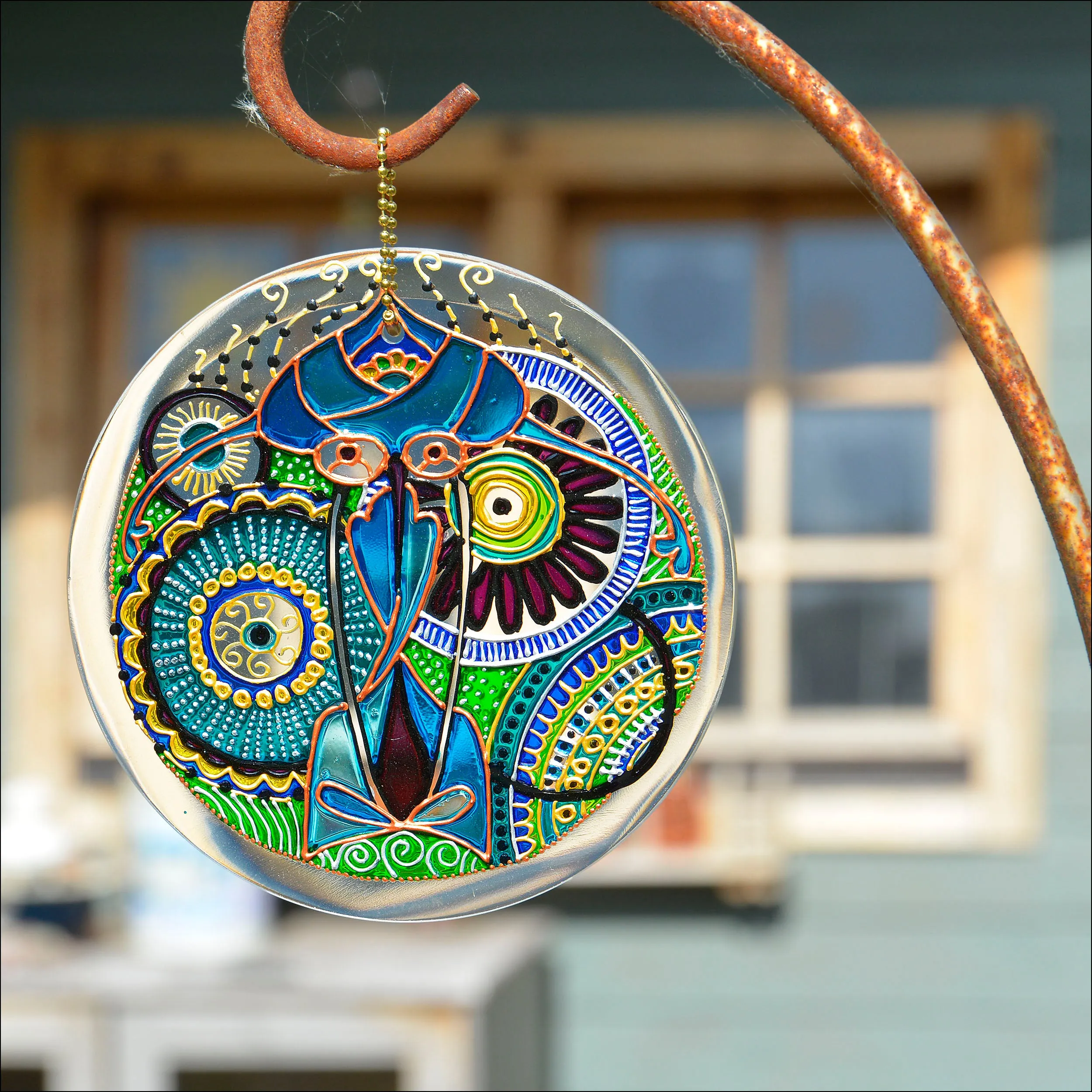 Blue & Green Mandala Suncatcher