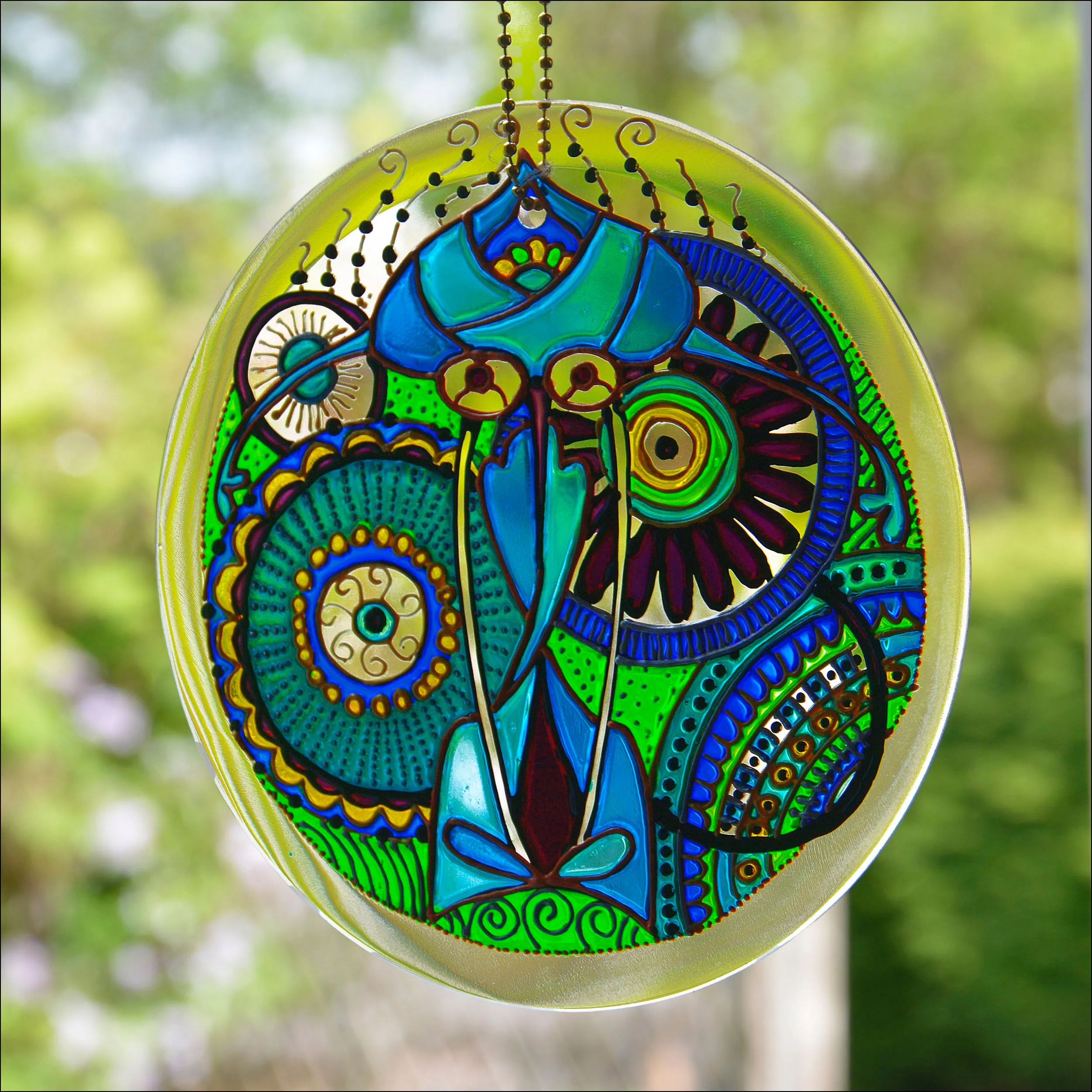 Blue & Green Mandala Suncatcher