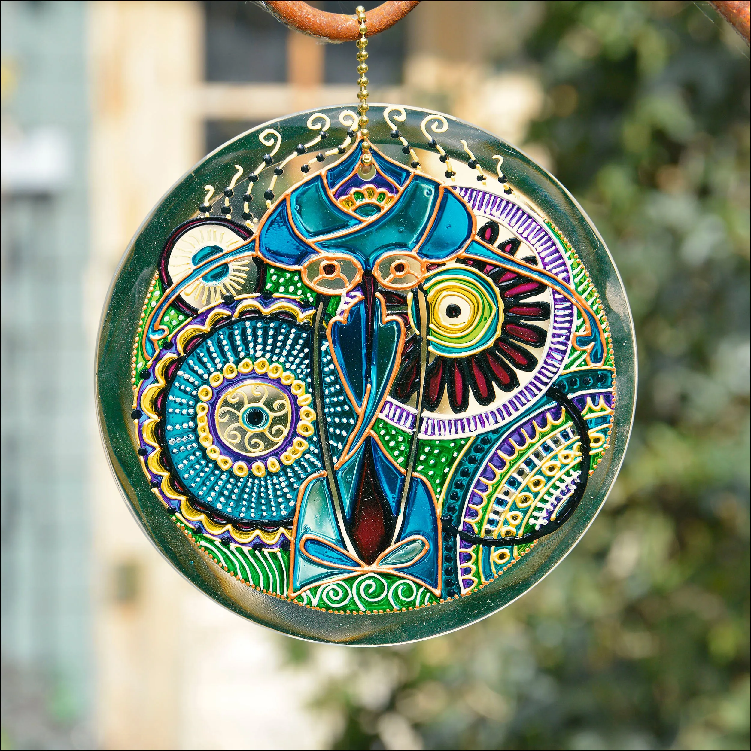 Blue & Green Mandala Suncatcher