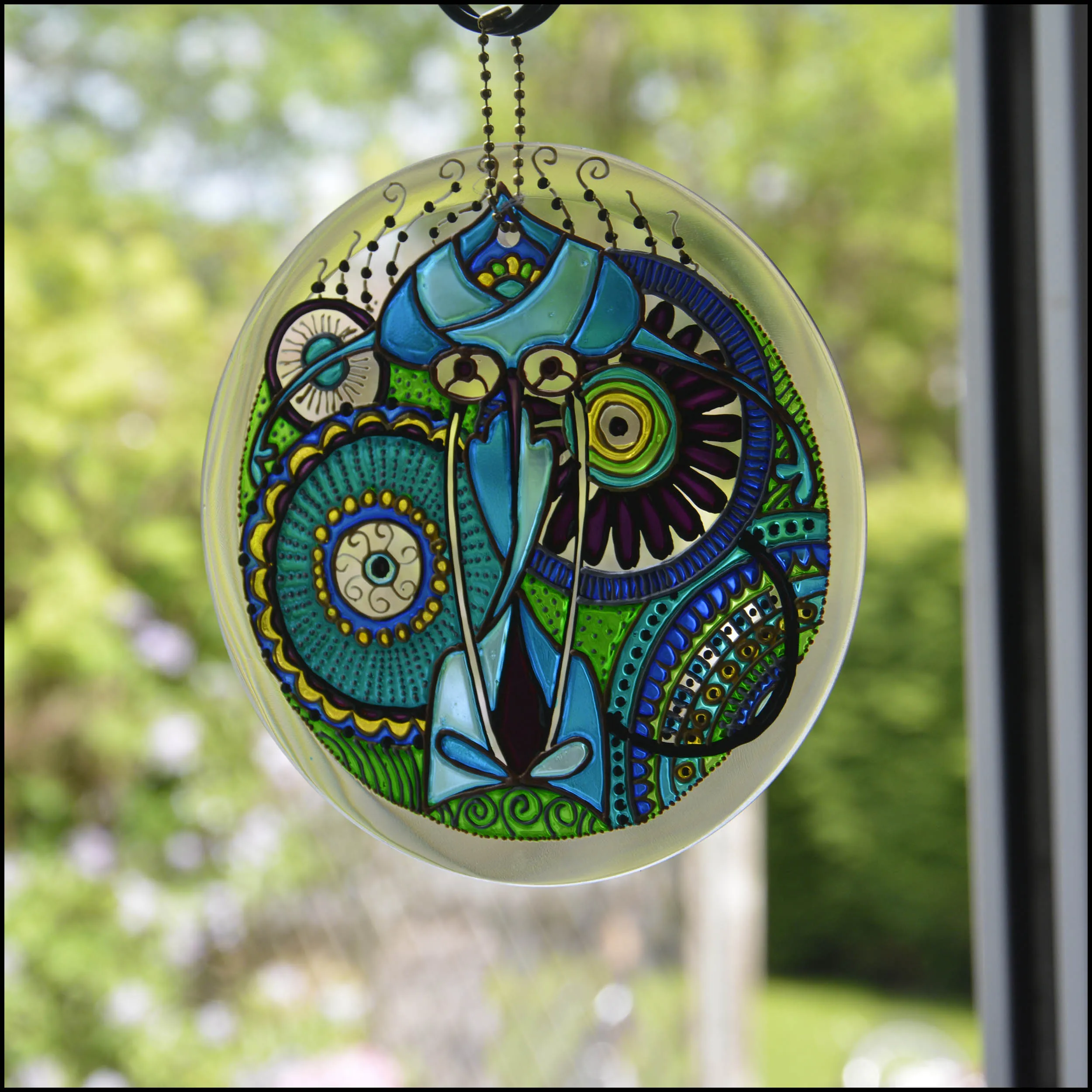 Blue & Green Mandala Suncatcher