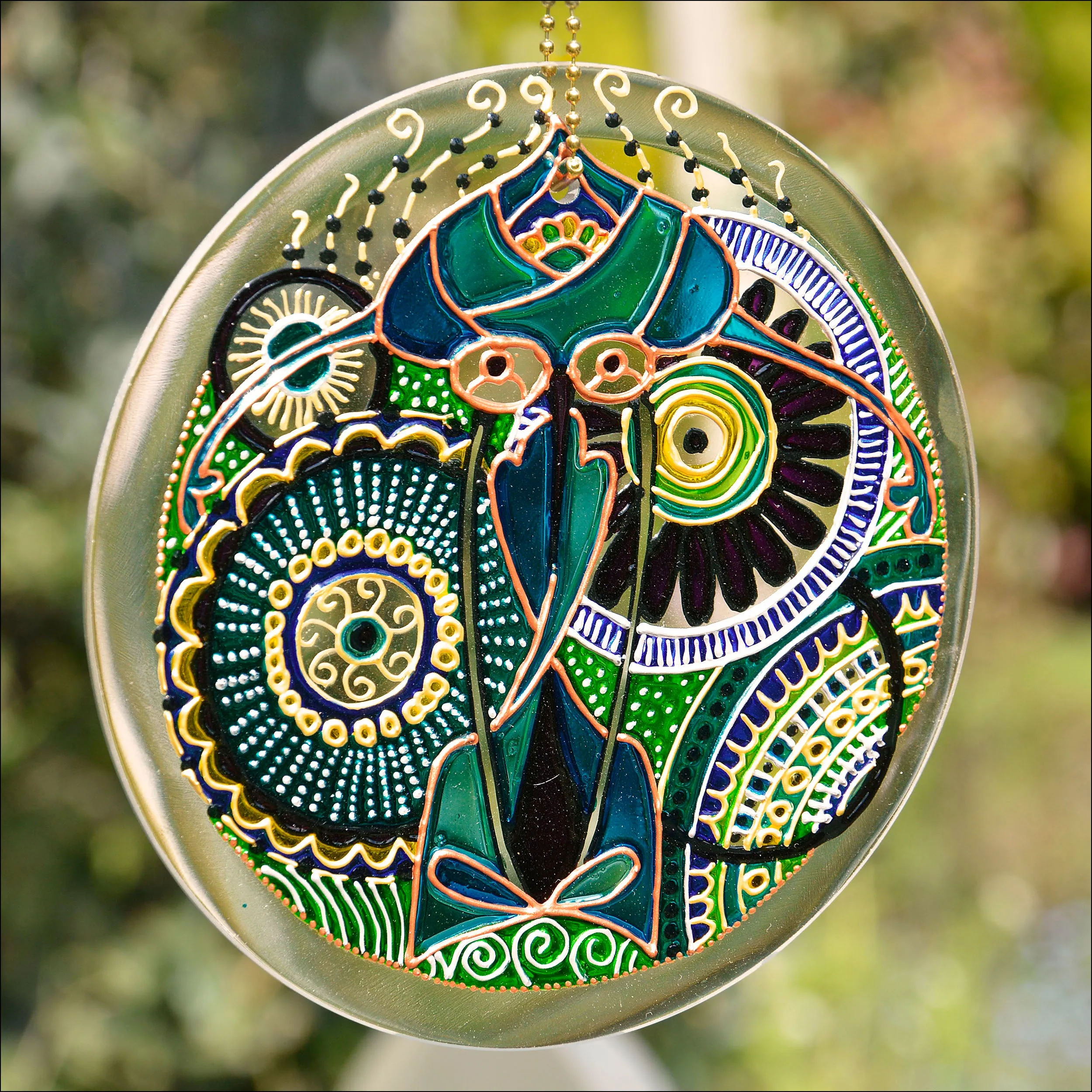 Blue & Green Mandala Suncatcher