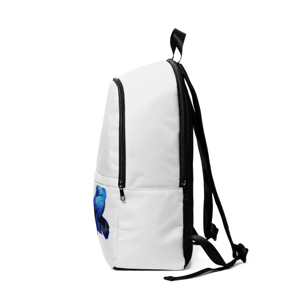 Blue Fish Unisex Fabric Backpack