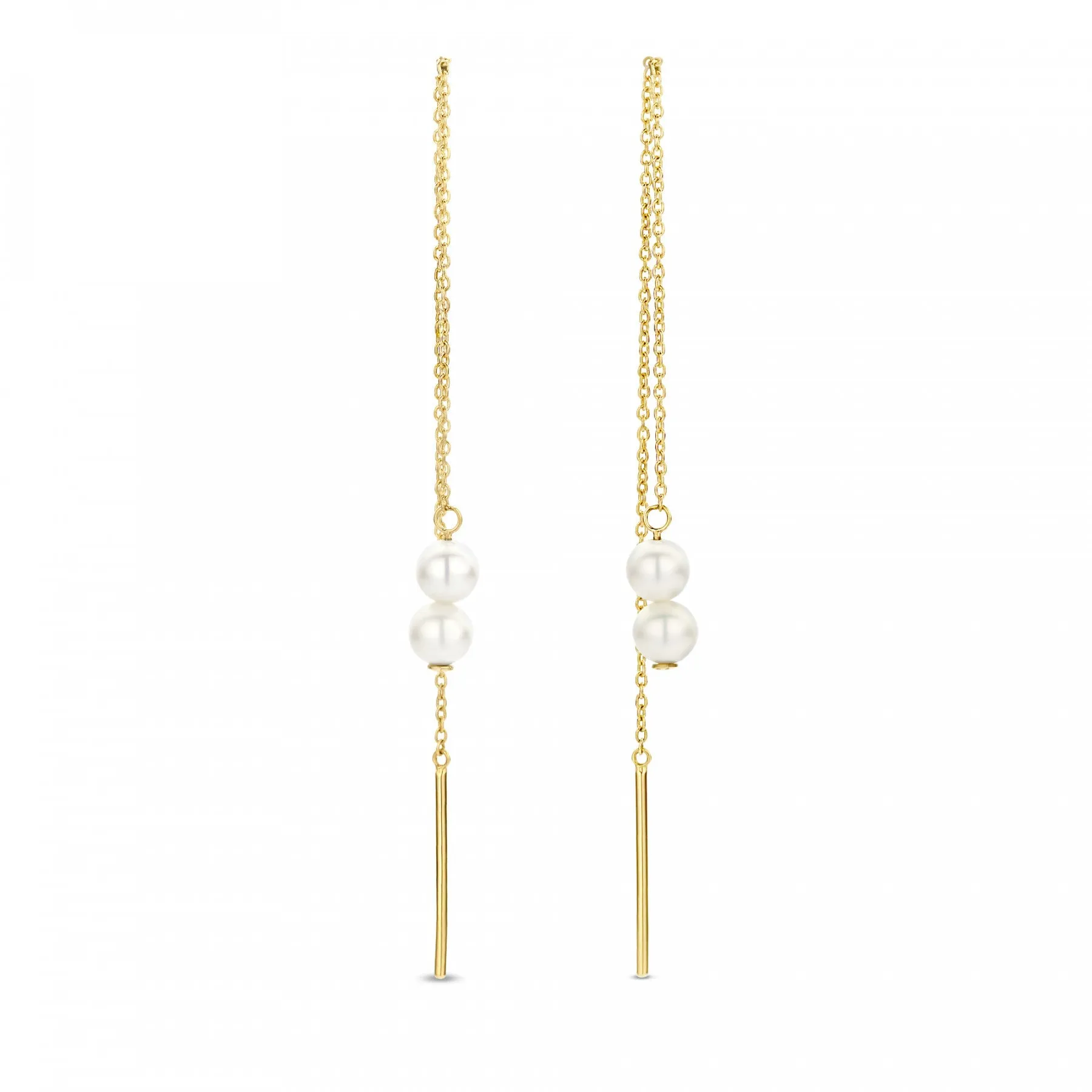 Cadeau d'Isabel 14 karat gold earring set with freshwater pearls