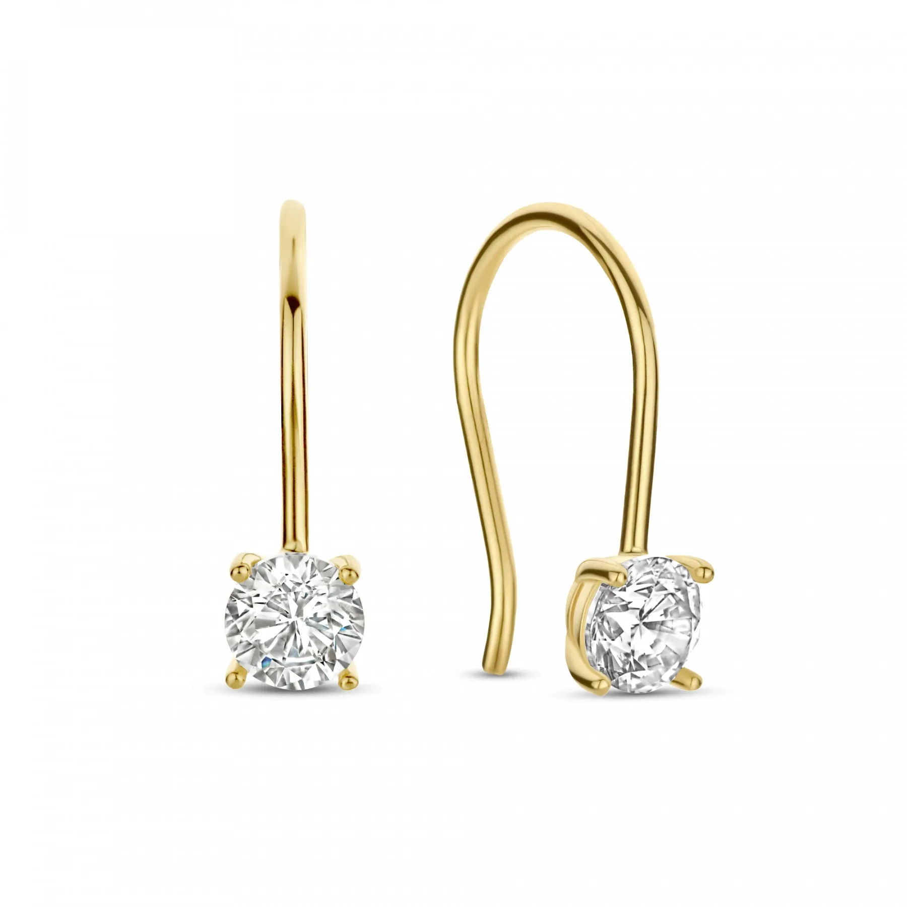 Cadeau d'Isabel 14 karat gold earring set with zirconia stones