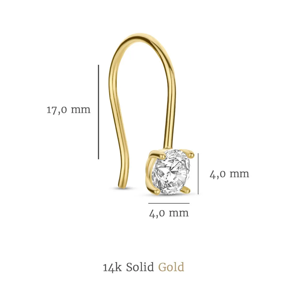 Cadeau d'Isabel 14 karat gold earring set with zirconia stones