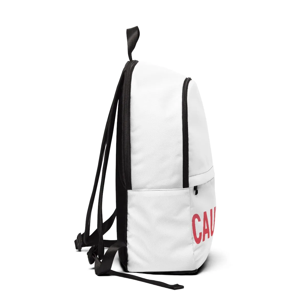 Caution Unisex Fabric Backpack