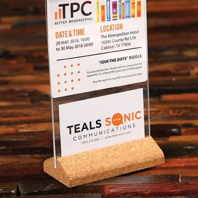 Corporate Branded Cork & Acrylic Flier And Card Display Frame