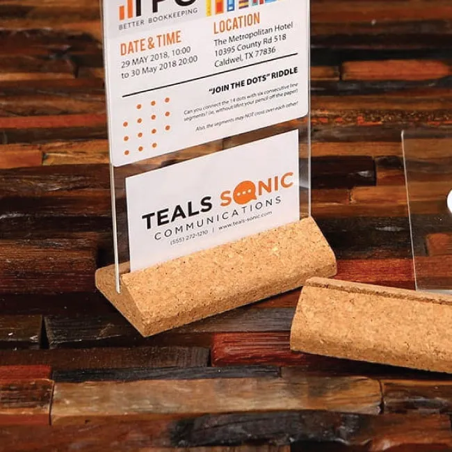 Corporate Branded Cork & Acrylic Flier And Card Display Frame