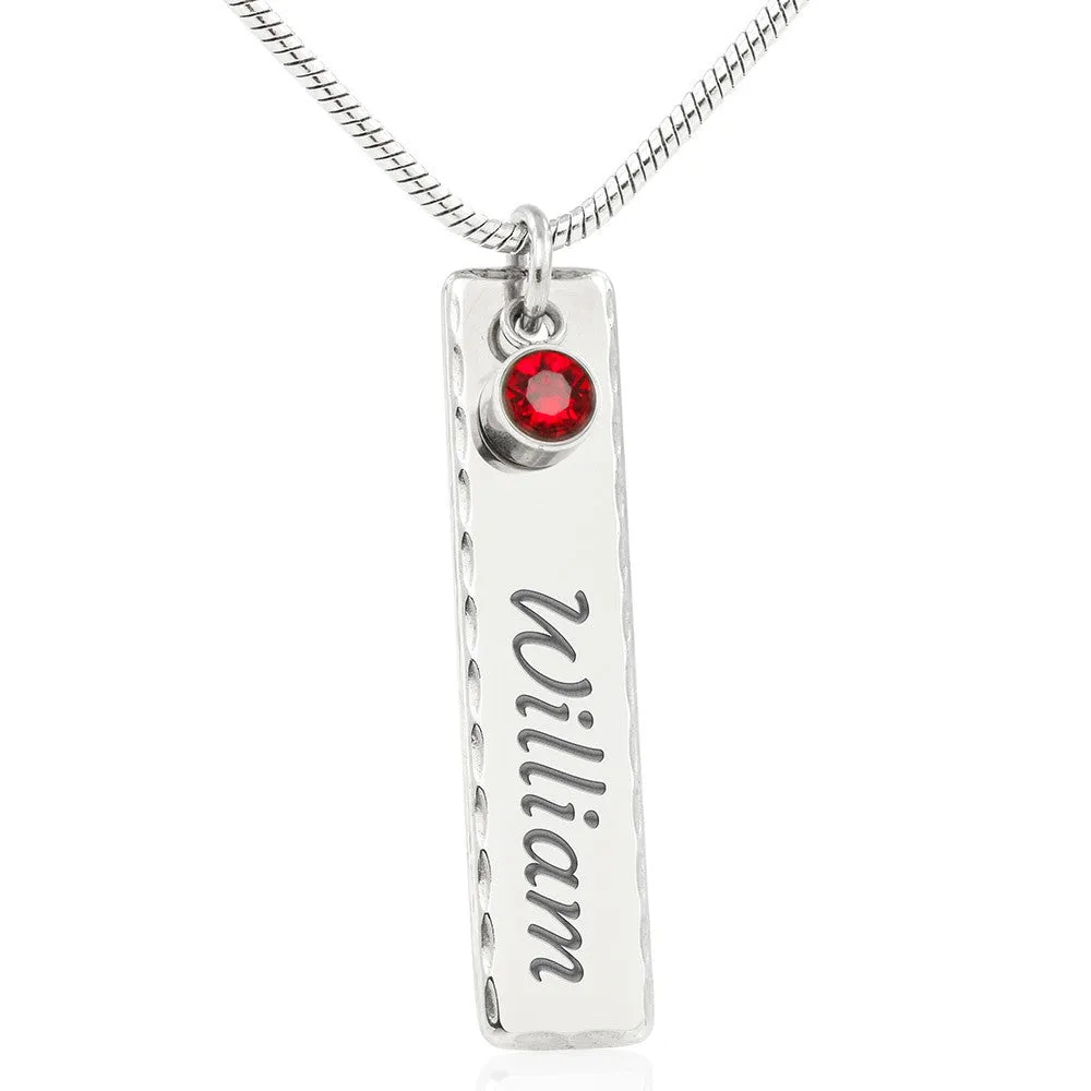 Cubic Zirconia Birth Stone Name Necklace With On Demand Message Card