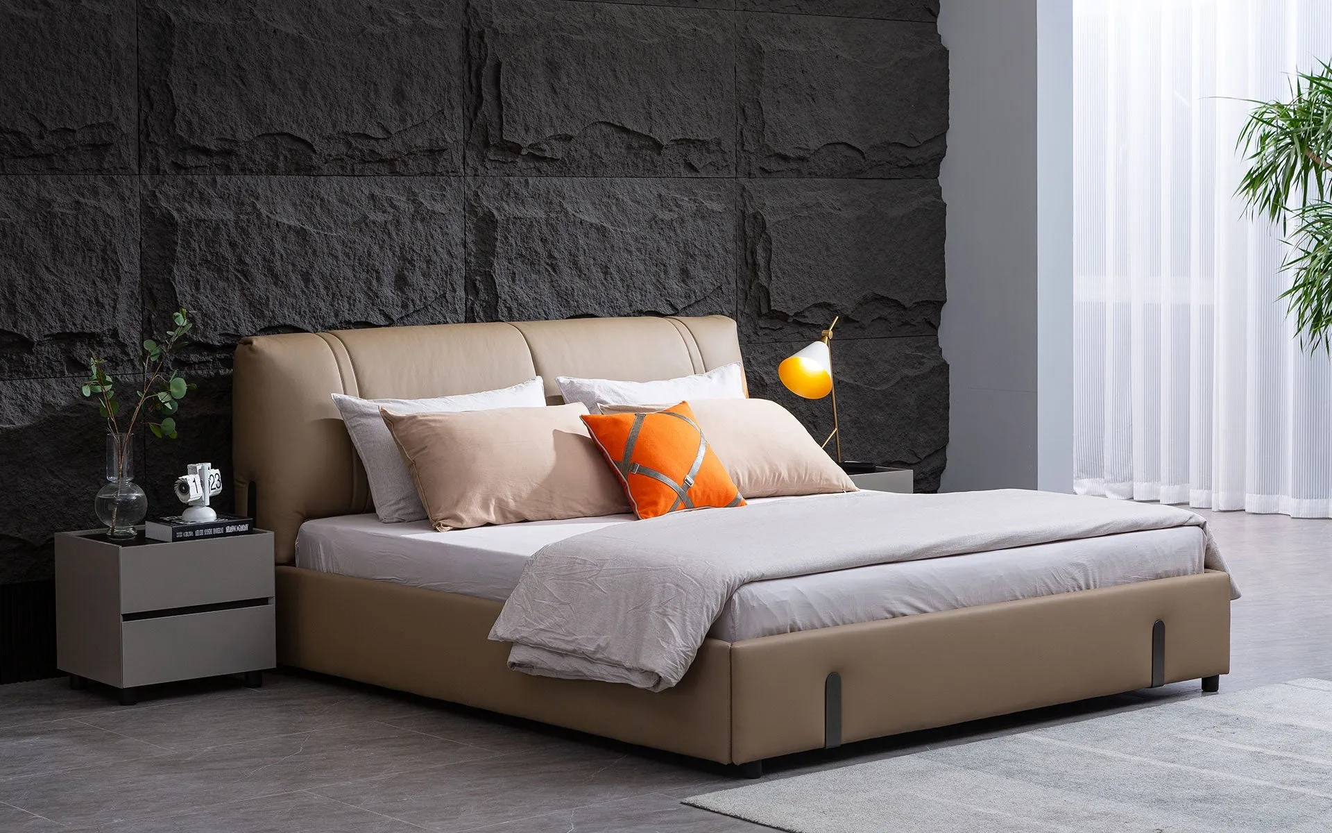 (Custom Order) Jubilee Furniture - Penta Modern Leather Platform Bed