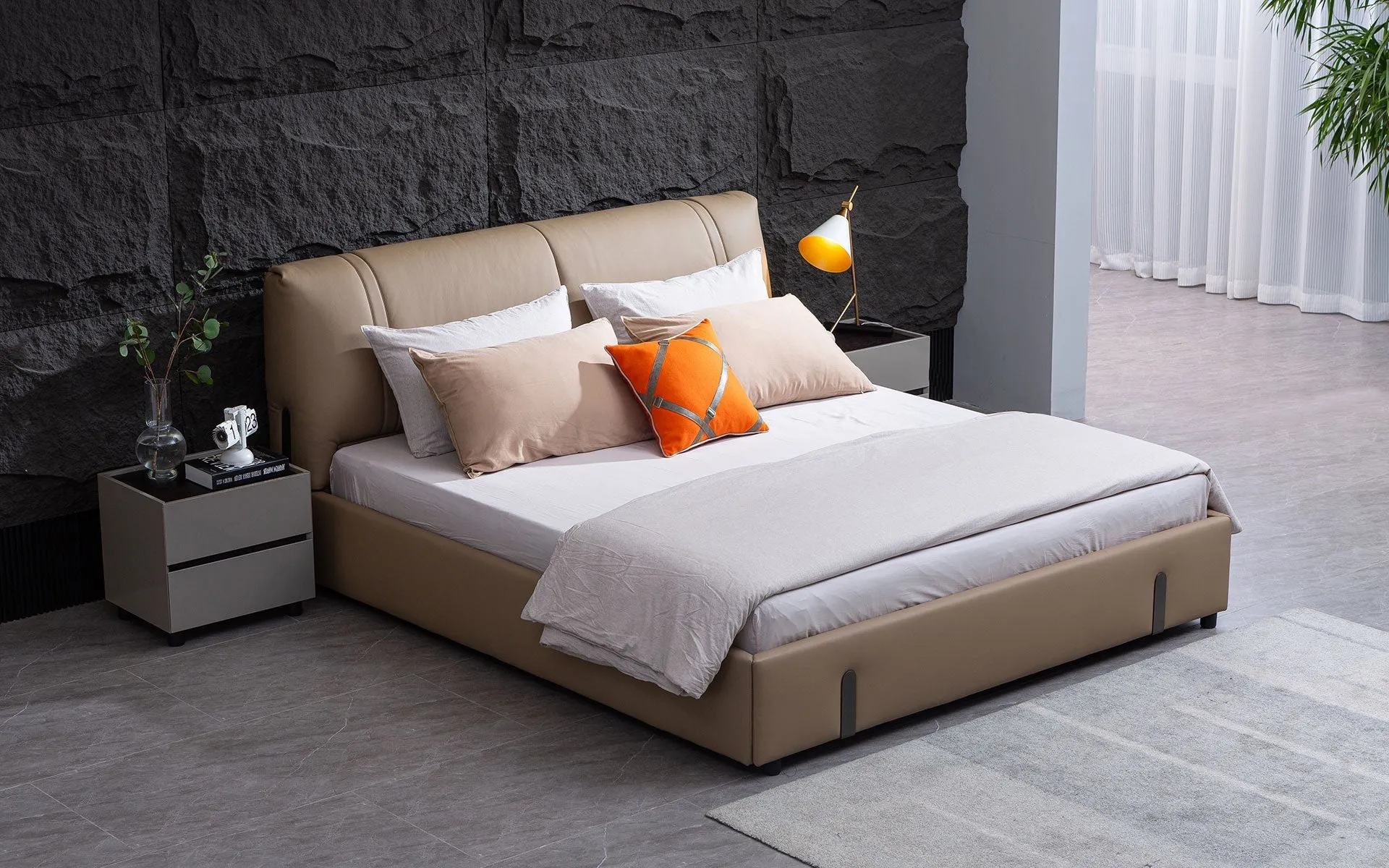 (Custom Order) Jubilee Furniture - Penta Modern Leather Platform Bed