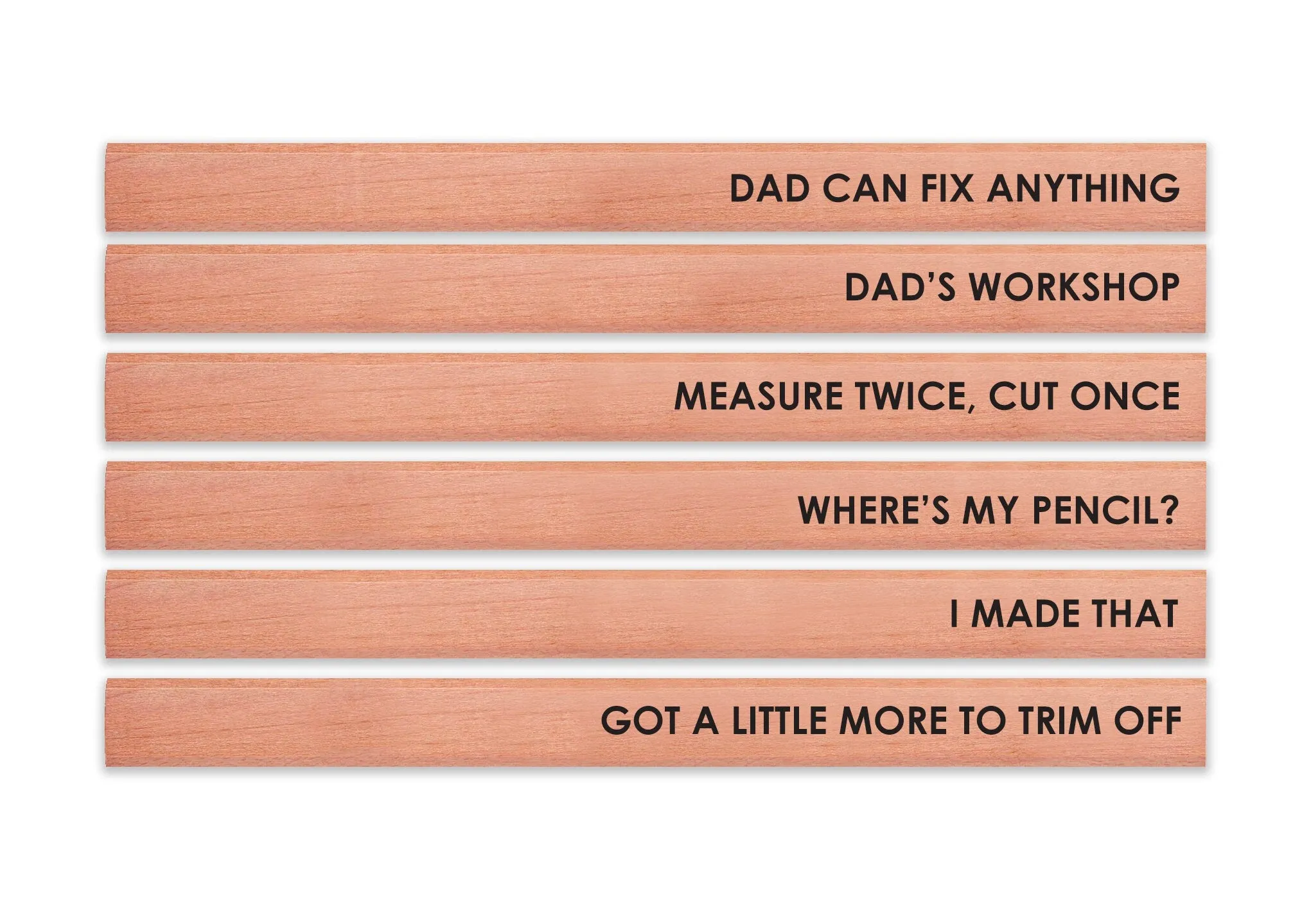 Dad Carpenter Pencils, Christmas Gift, Printed Pencils, Carpenter Gifts, Personalized Gifts, Woodworker, Gift for Him, Dad Gift - Set of 6