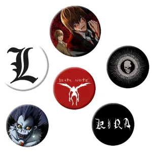 Death Note - Characters & Symbols 6-Piece Pin Badge Pack - ABYstyle