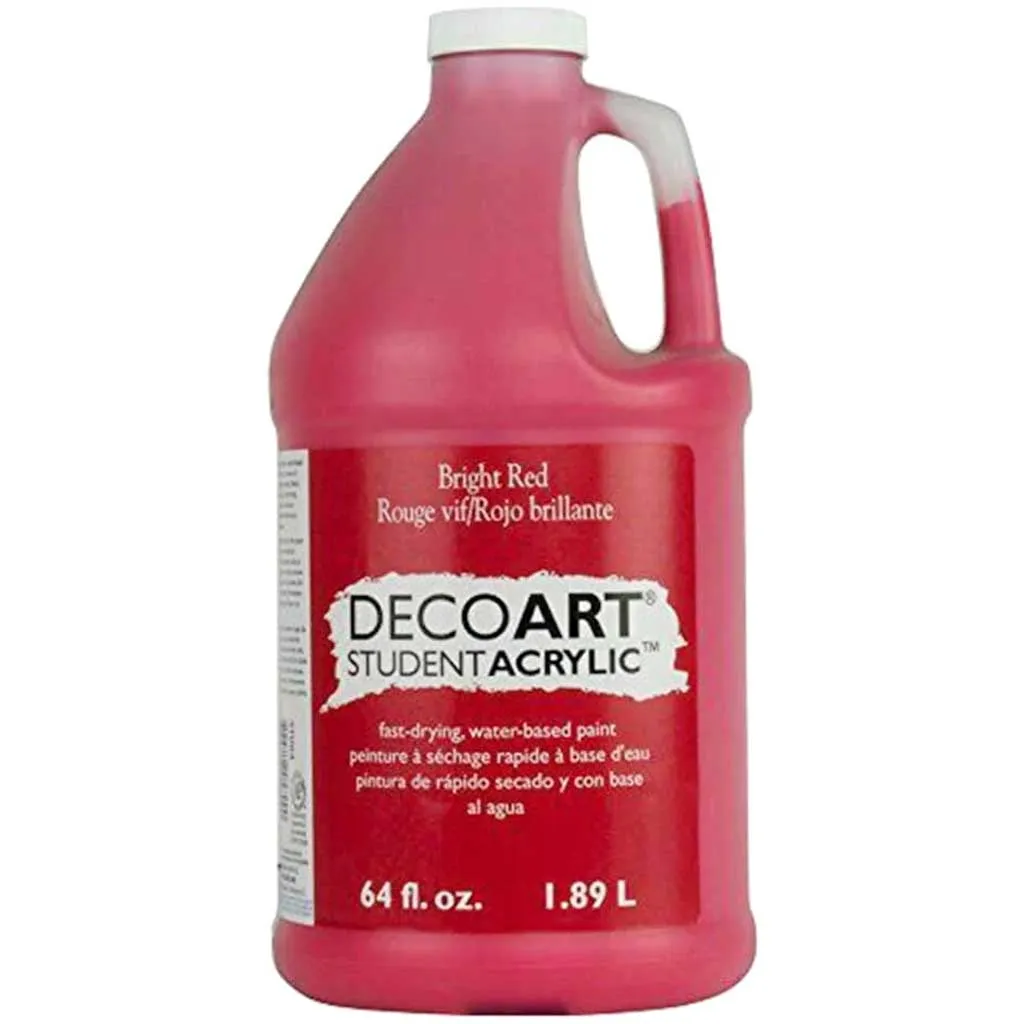 Decoart Student Acrylic Paint Bright Red 64oz