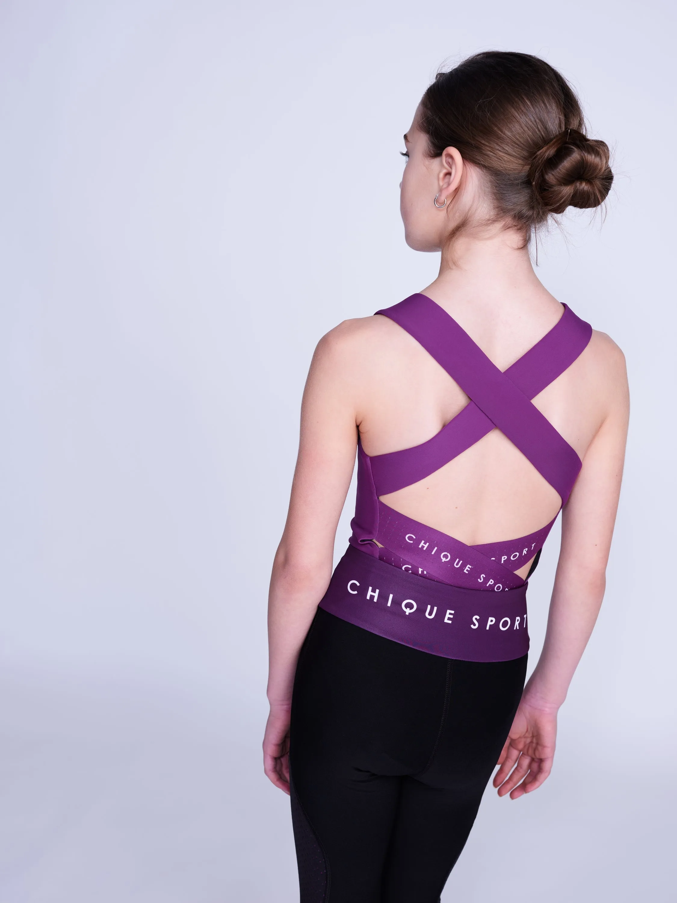 Empower Sleeveless Leotard in Berry