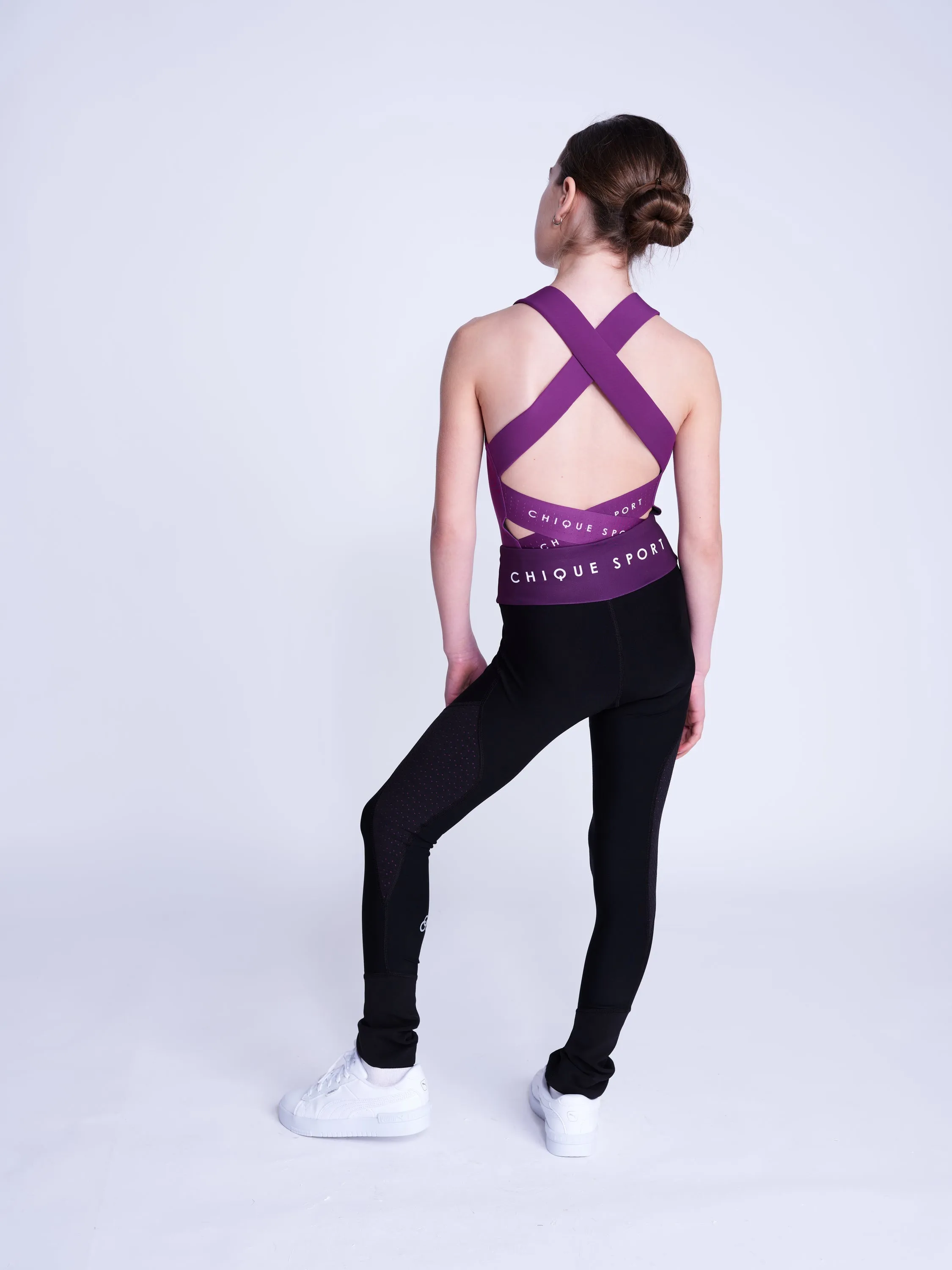 Empower Sleeveless Leotard in Berry