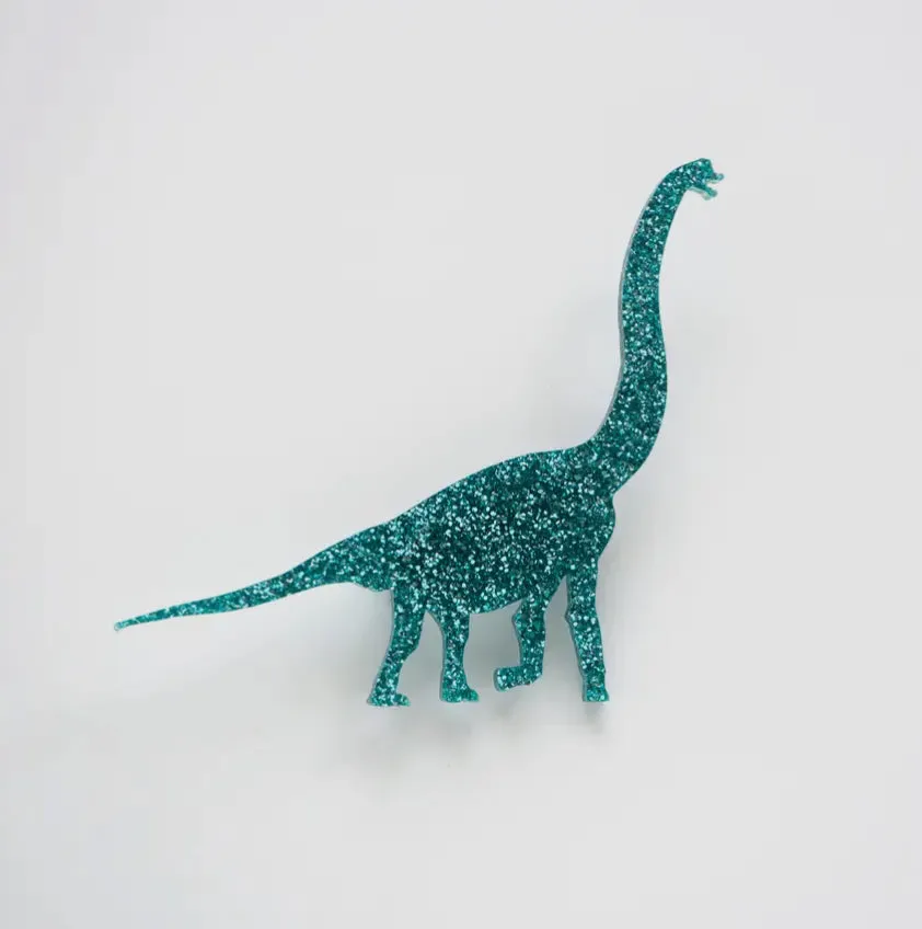 Glitter Brachiosaurus Dinosaur Brooch