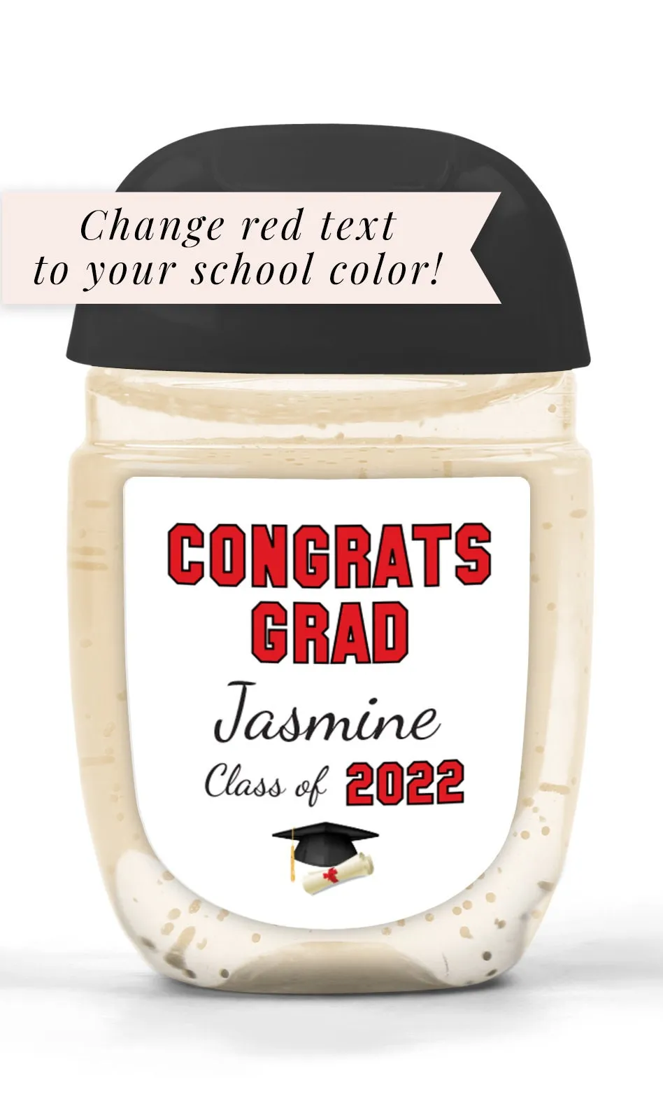 Graduation Sanitizer Labels, Congrats Graduate Class of 2022 Sanitizer Labels, Graduation Party Favors Sanitizer Stickers - Set of 30 Labels