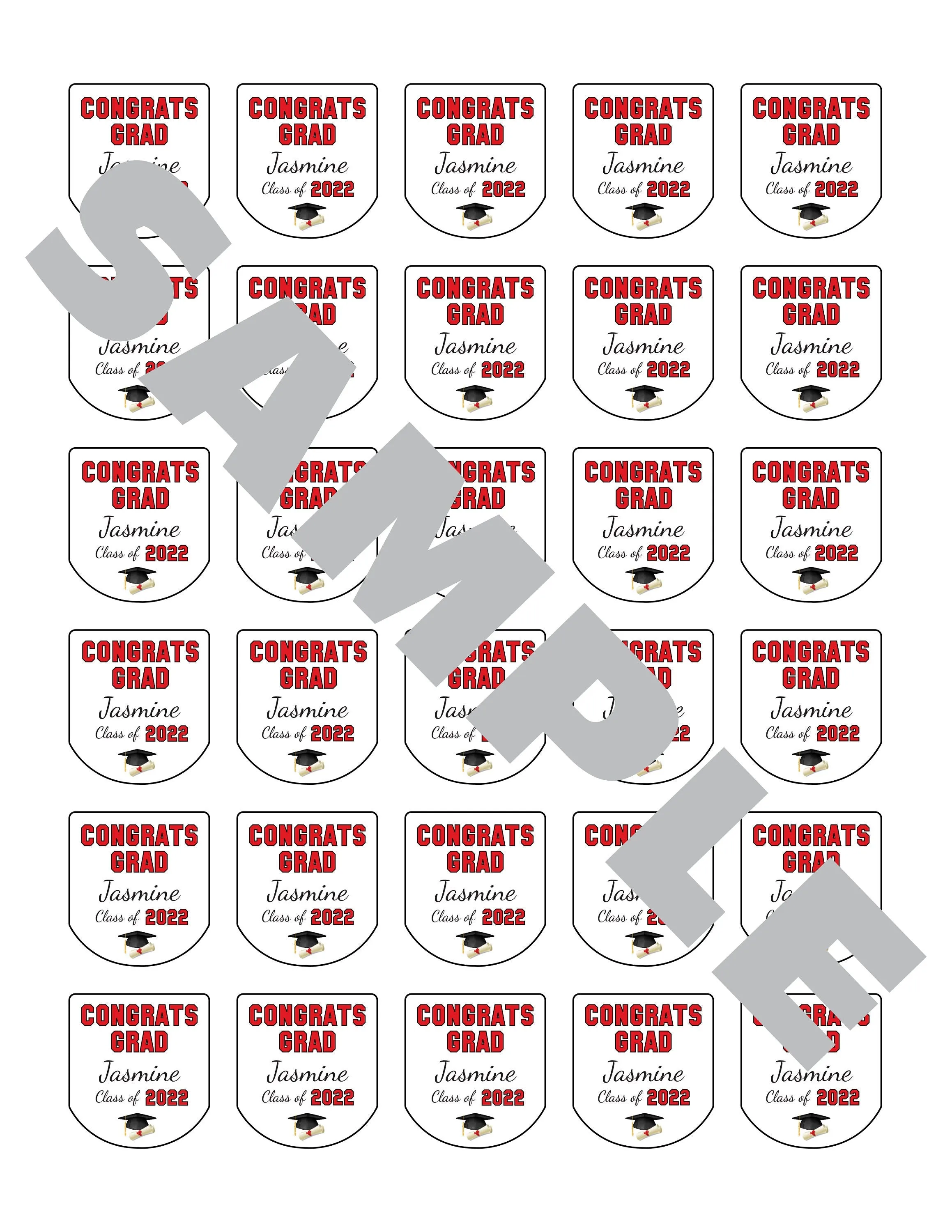 Graduation Sanitizer Labels, Congrats Graduate Class of 2022 Sanitizer Labels, Graduation Party Favors Sanitizer Stickers - Set of 30 Labels