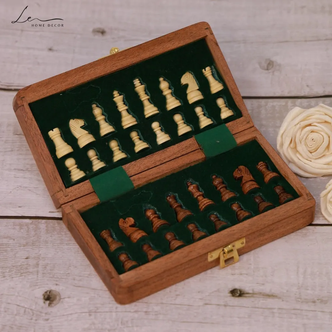 Handcrafted Wooden Travel Chess Set