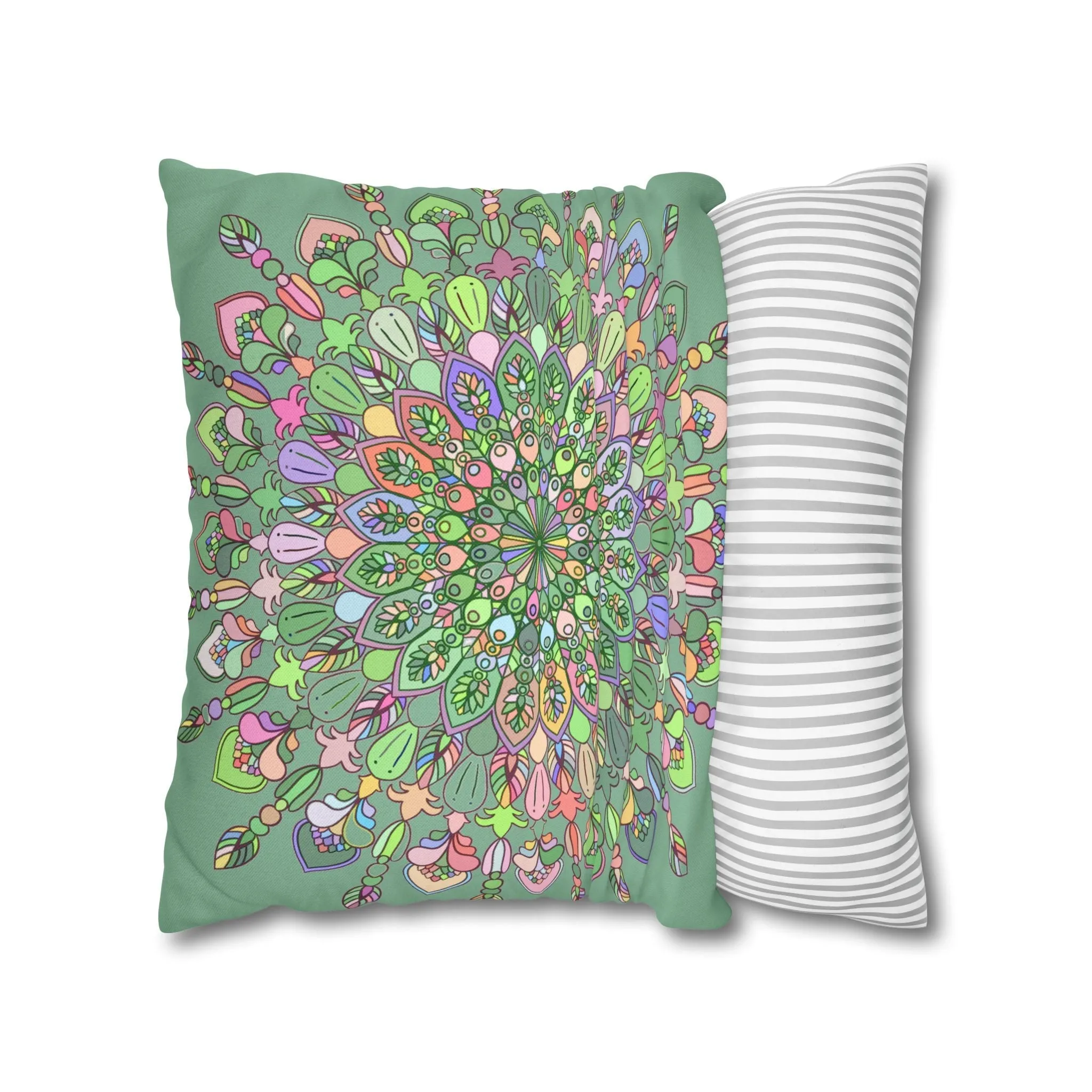 Handmade Mandala Art Pillowcase - Pastel Colors