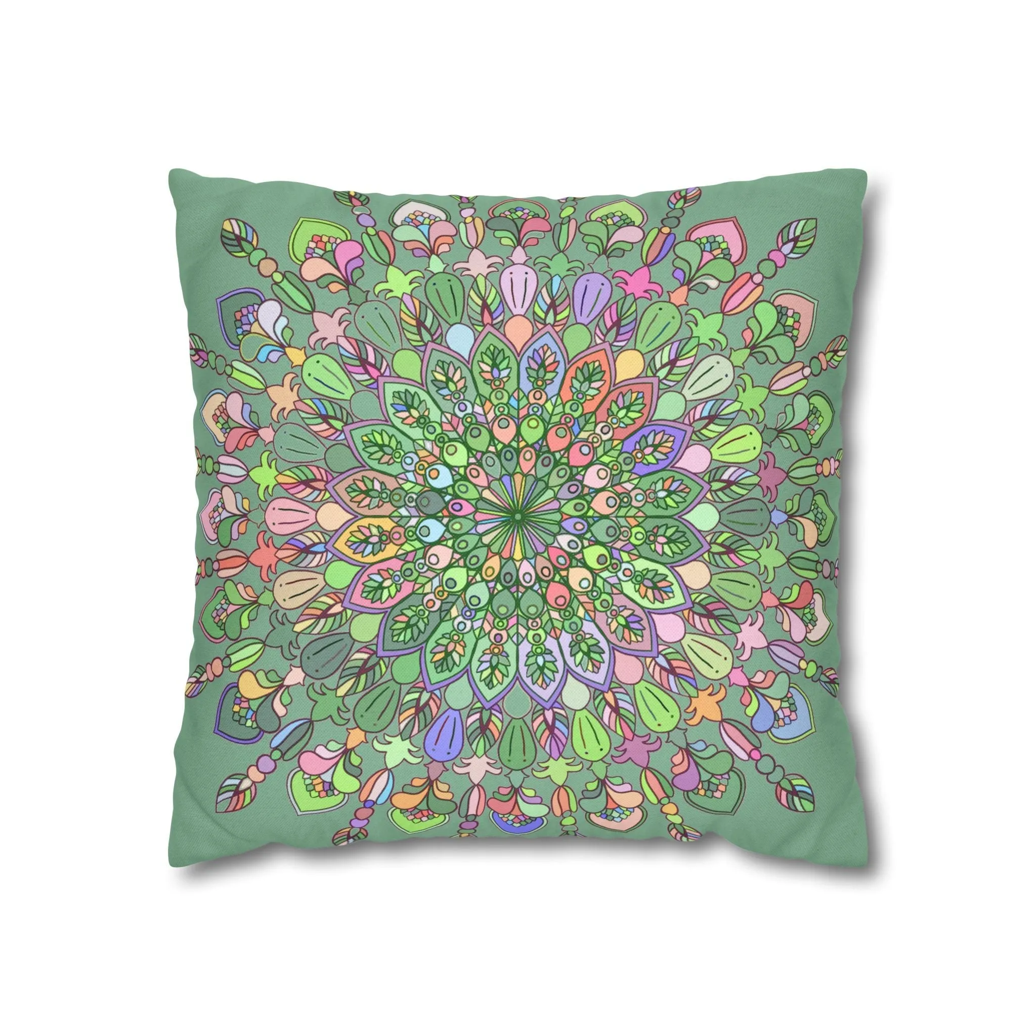 Handmade Mandala Art Pillowcase - Pastel Colors