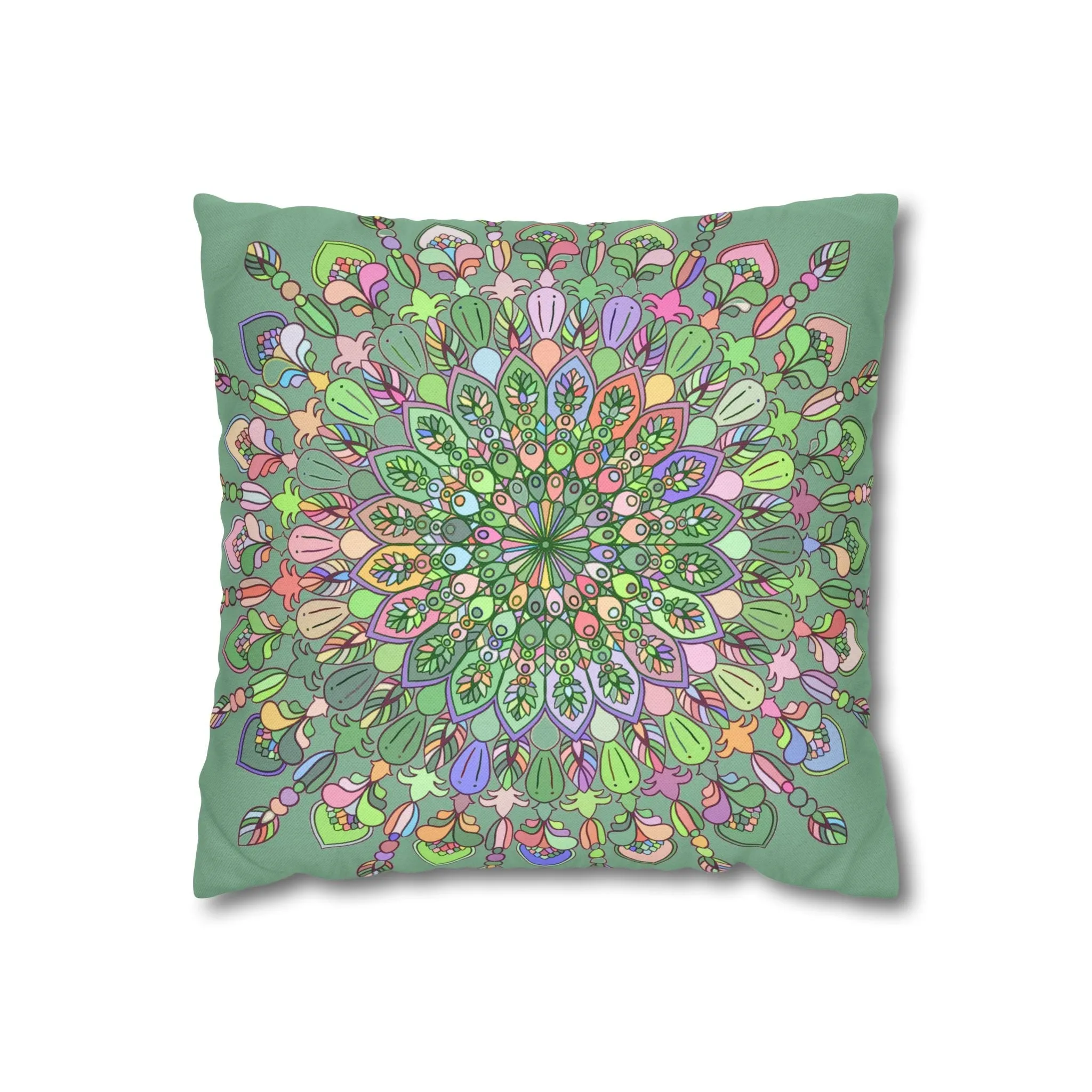 Handmade Mandala Art Pillowcase - Pastel Colors