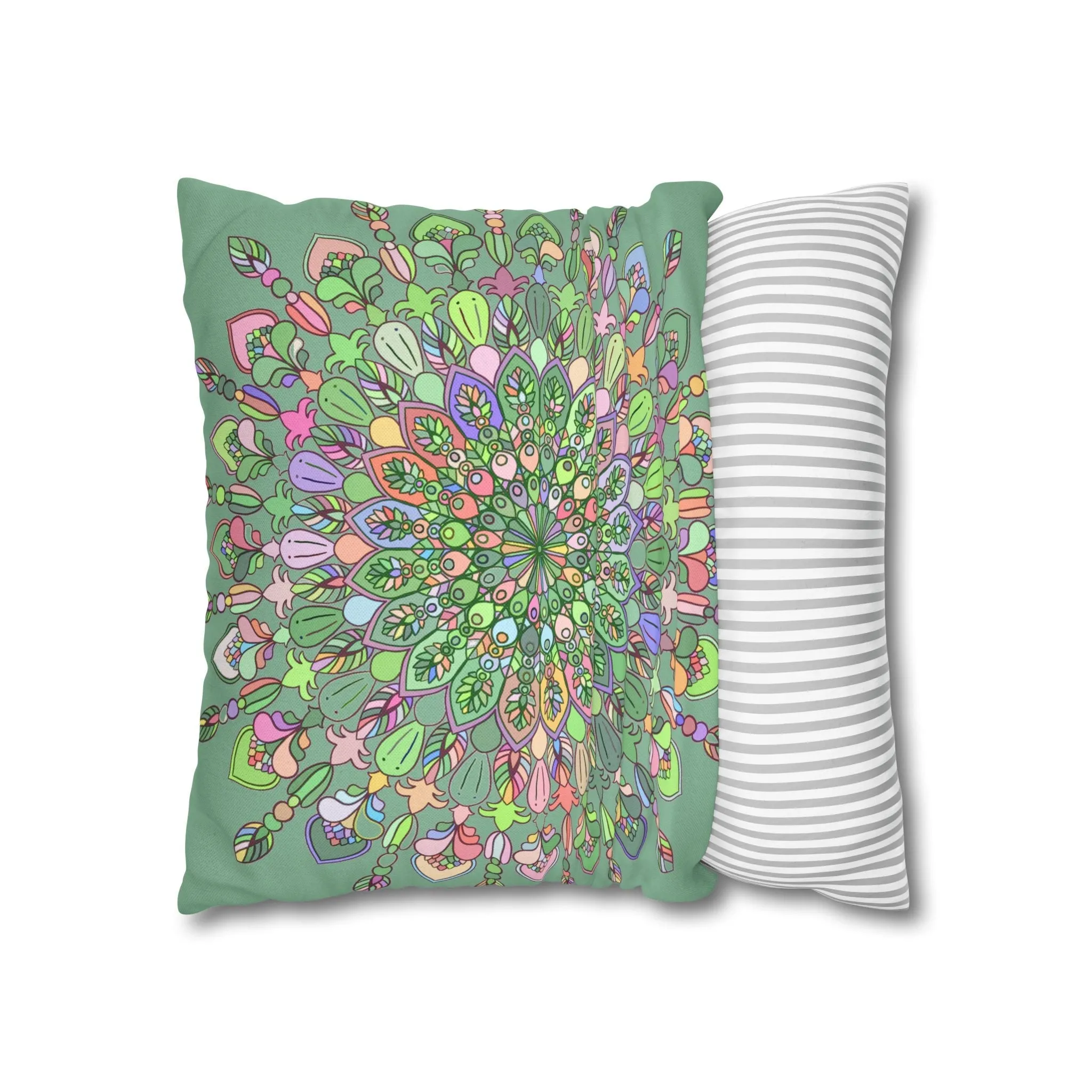 Handmade Mandala Art Pillowcase - Pastel Colors