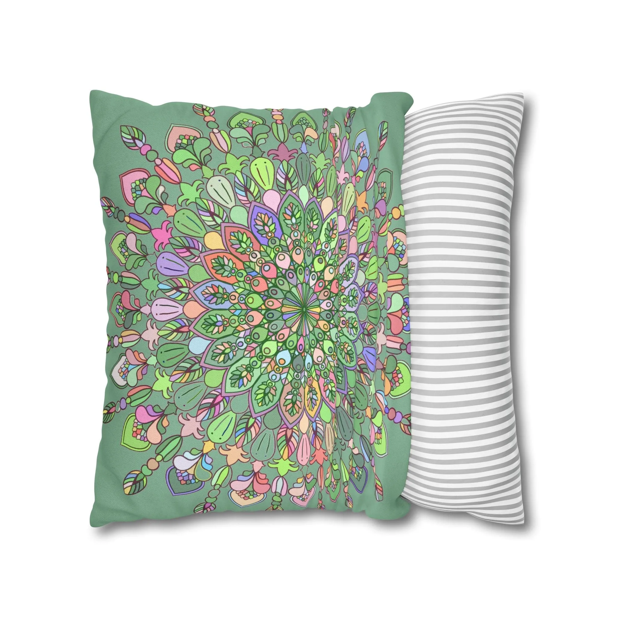 Handmade Mandala Art Pillowcase - Pastel Colors