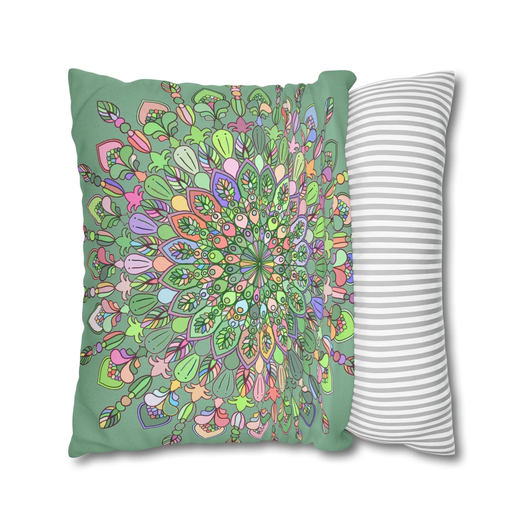 Handmade Mandala Art Pillowcase - Pastel Colors