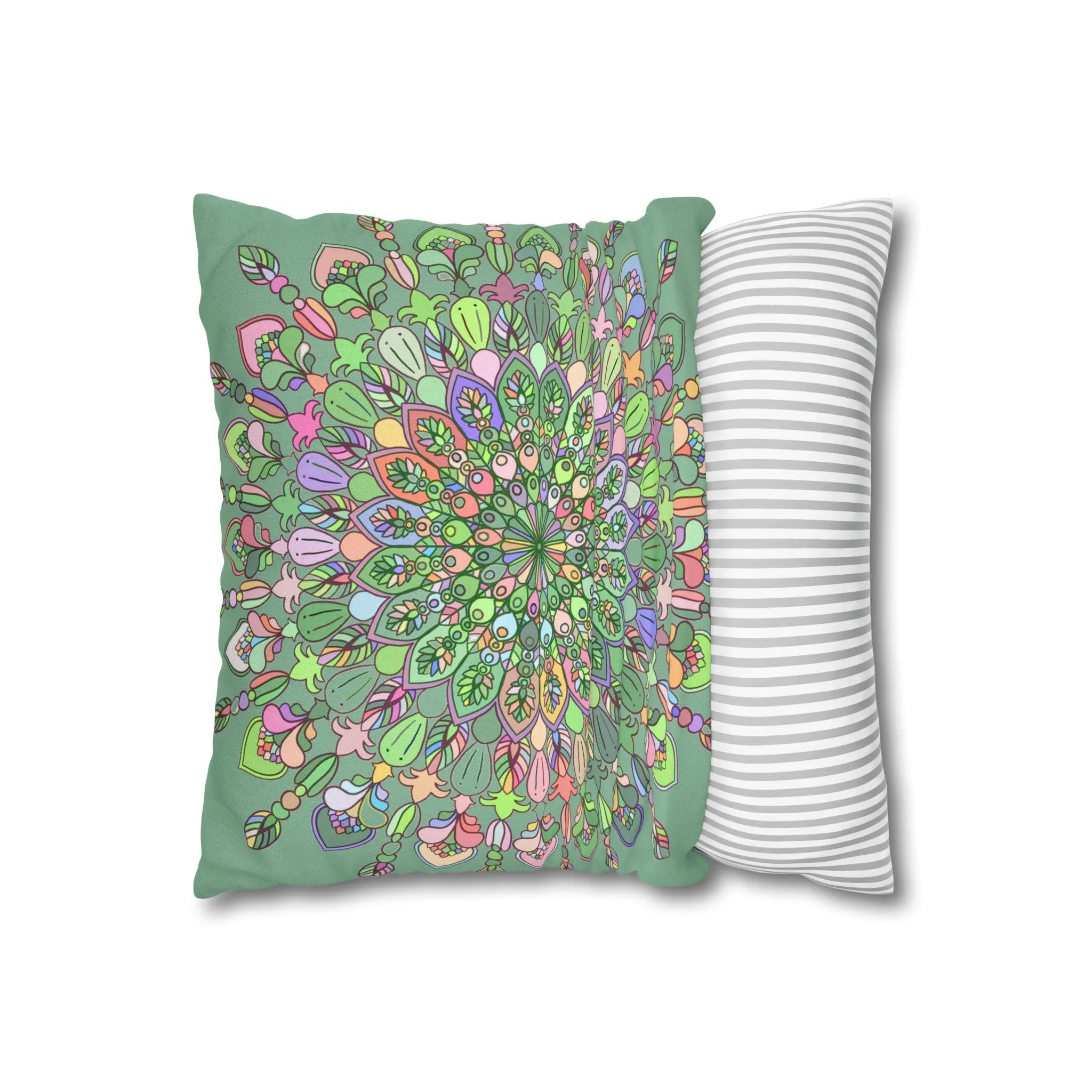 Handmade Mandala Art Pillowcase - Pastel Colors