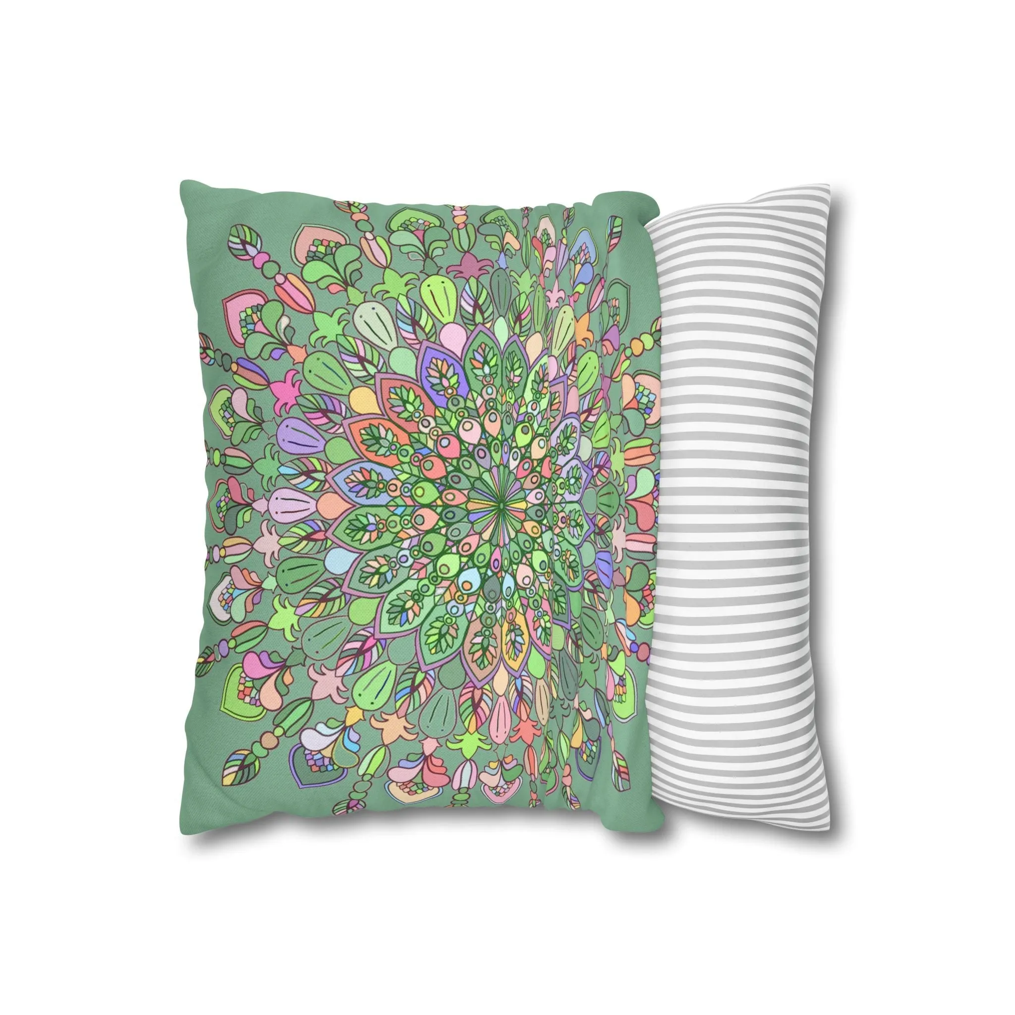 Handmade Mandala Art Pillowcase - Pastel Colors