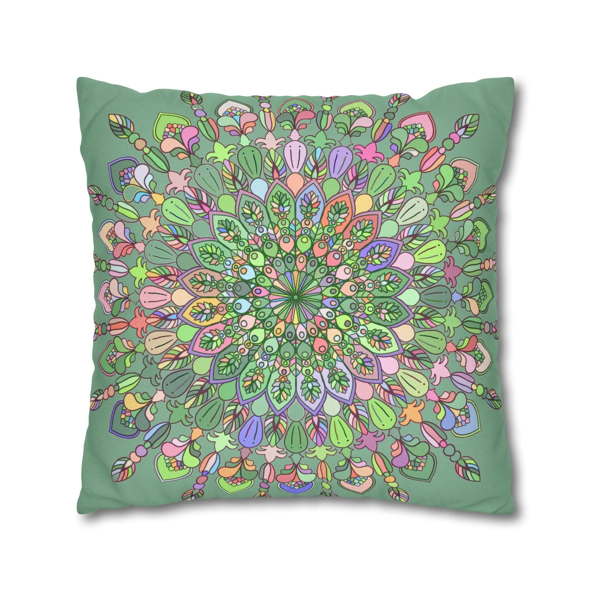 Handmade Mandala Art Pillowcase - Pastel Colors