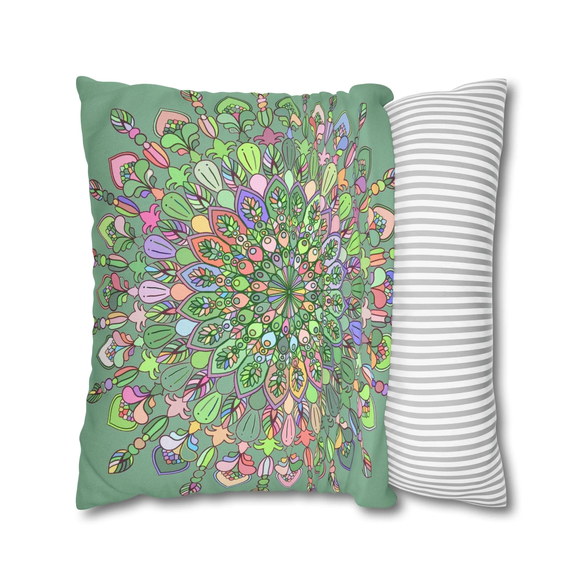 Handmade Mandala Art Pillowcase - Pastel Colors