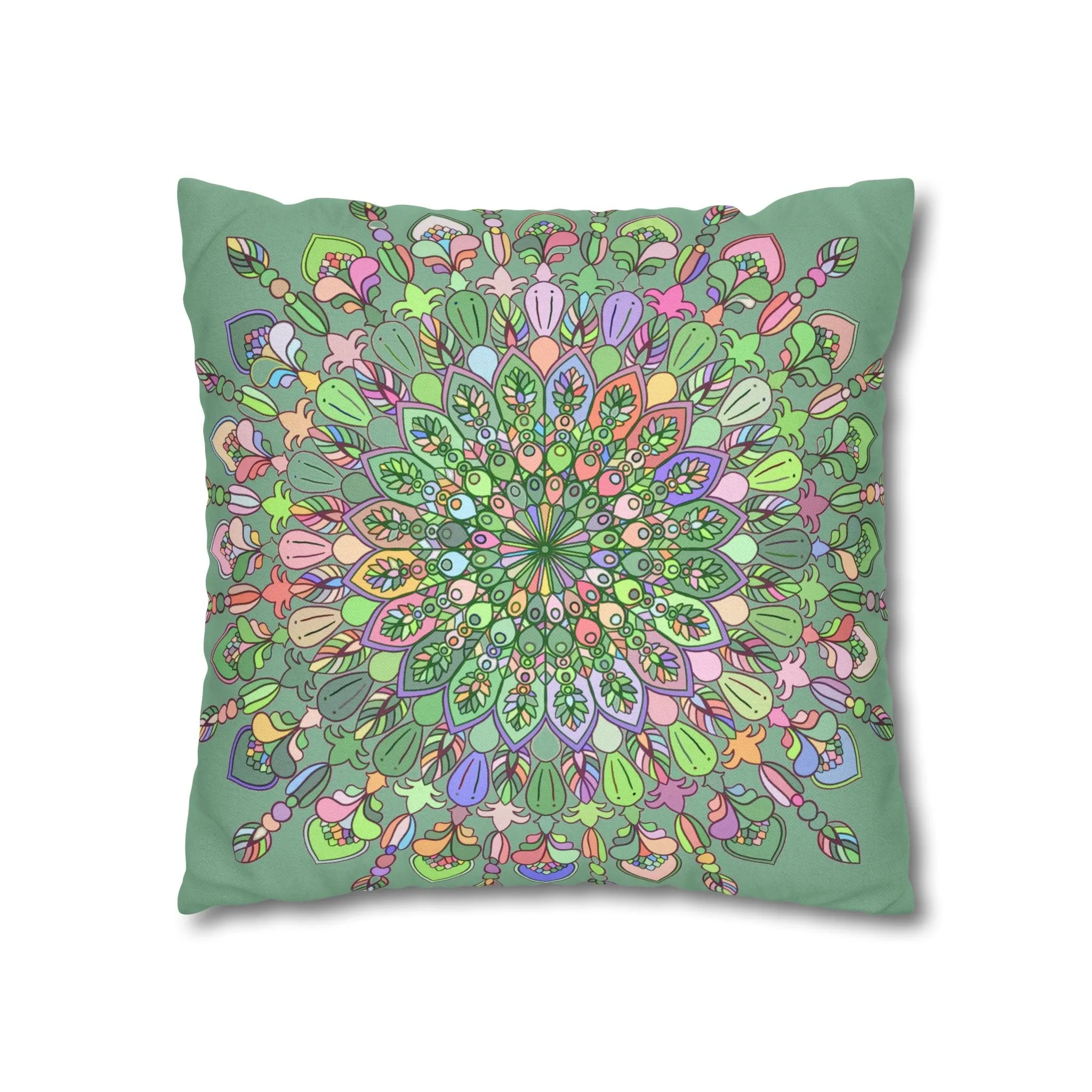 Handmade Mandala Art Pillowcase - Pastel Colors