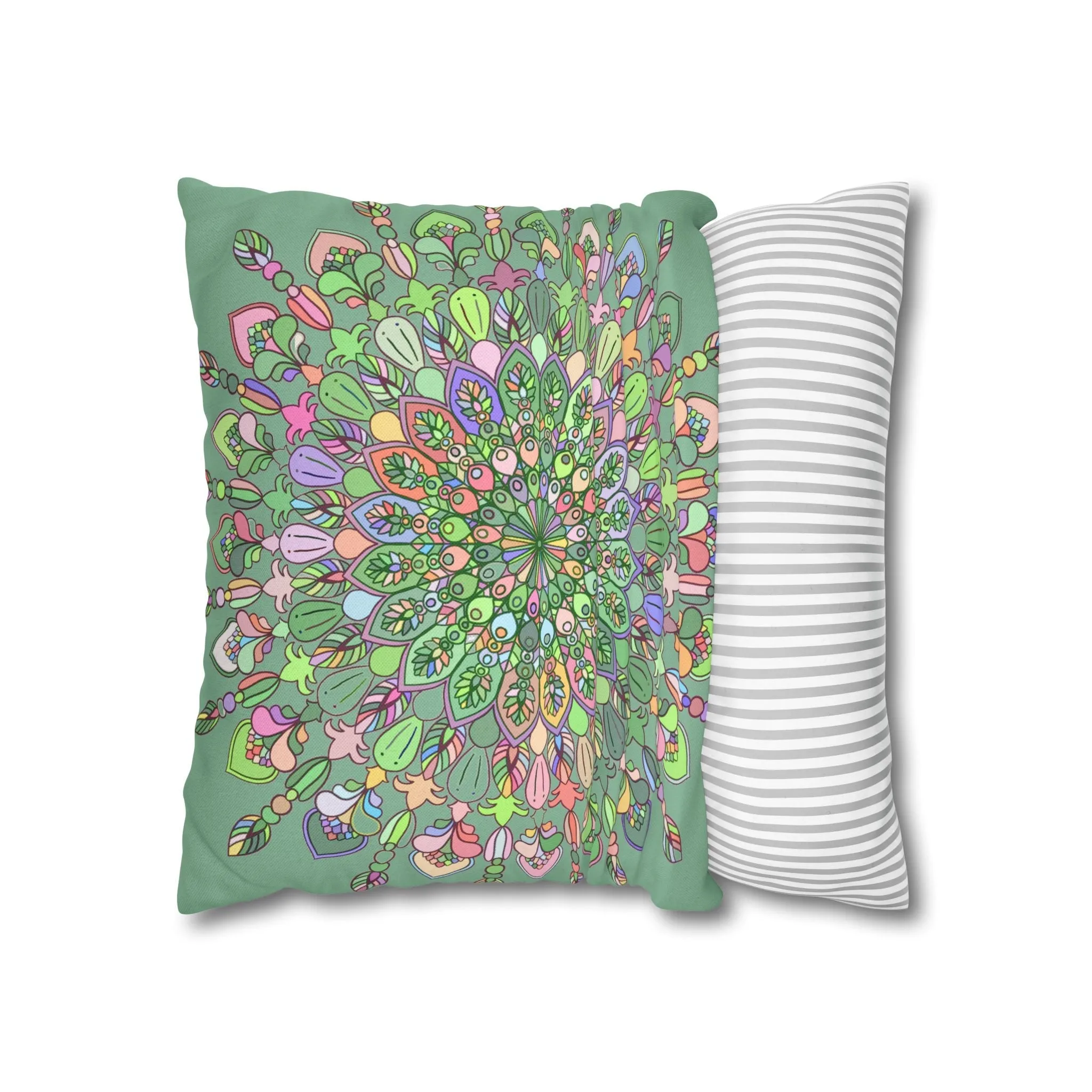 Handmade Mandala Art Pillowcase - Pastel Colors