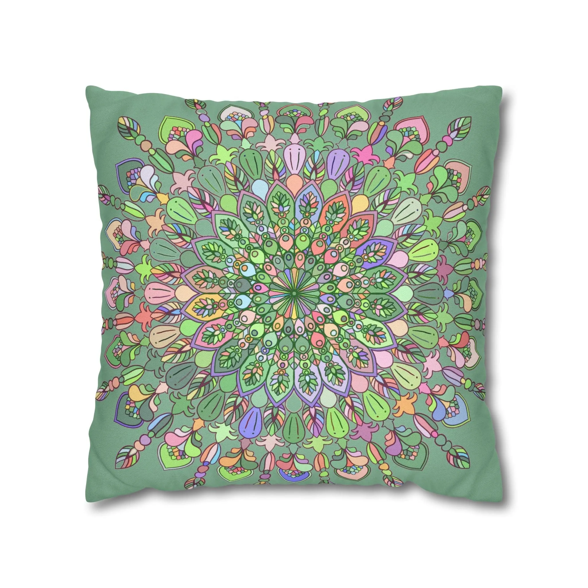 Handmade Mandala Art Pillowcase - Pastel Colors