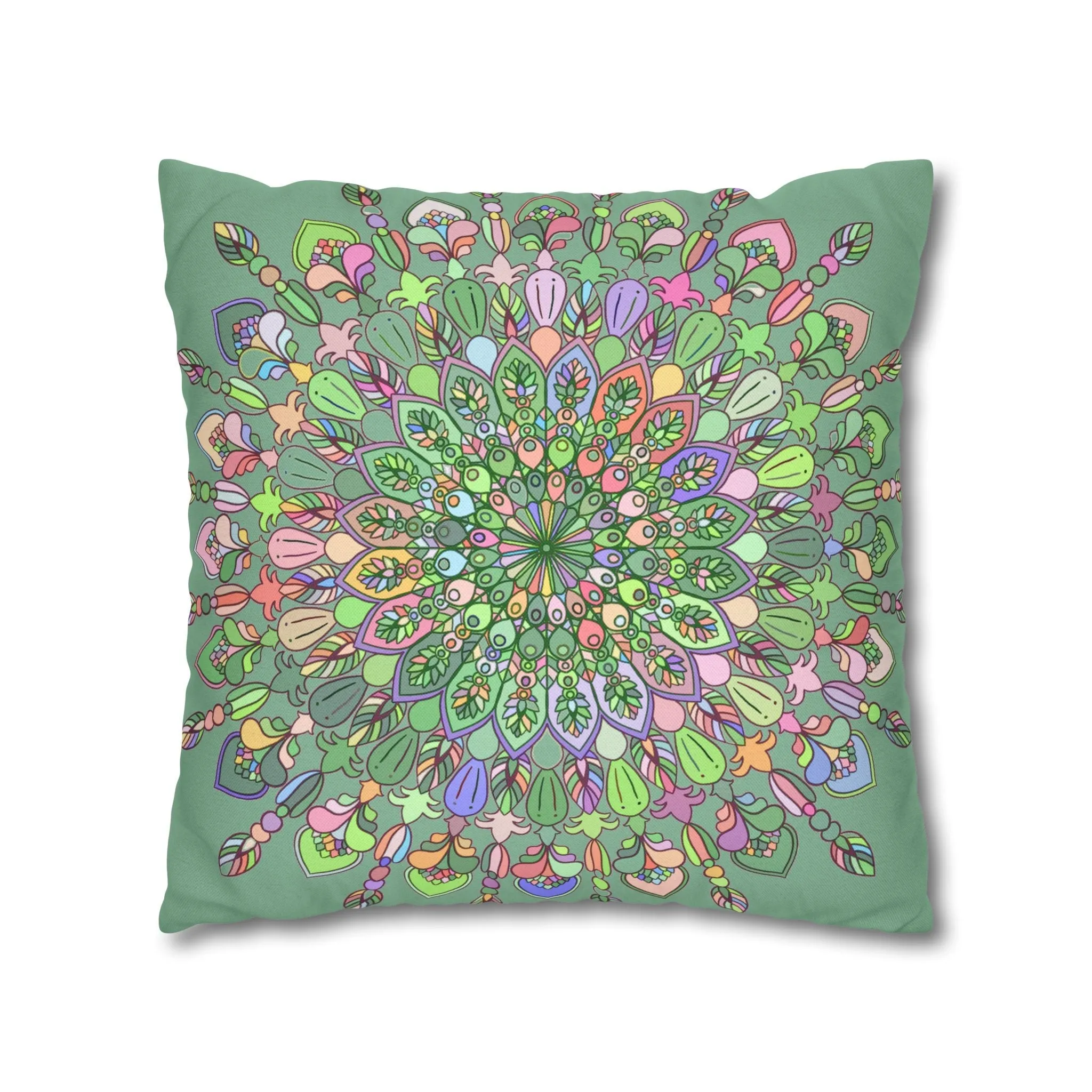 Handmade Mandala Art Pillowcase - Pastel Colors